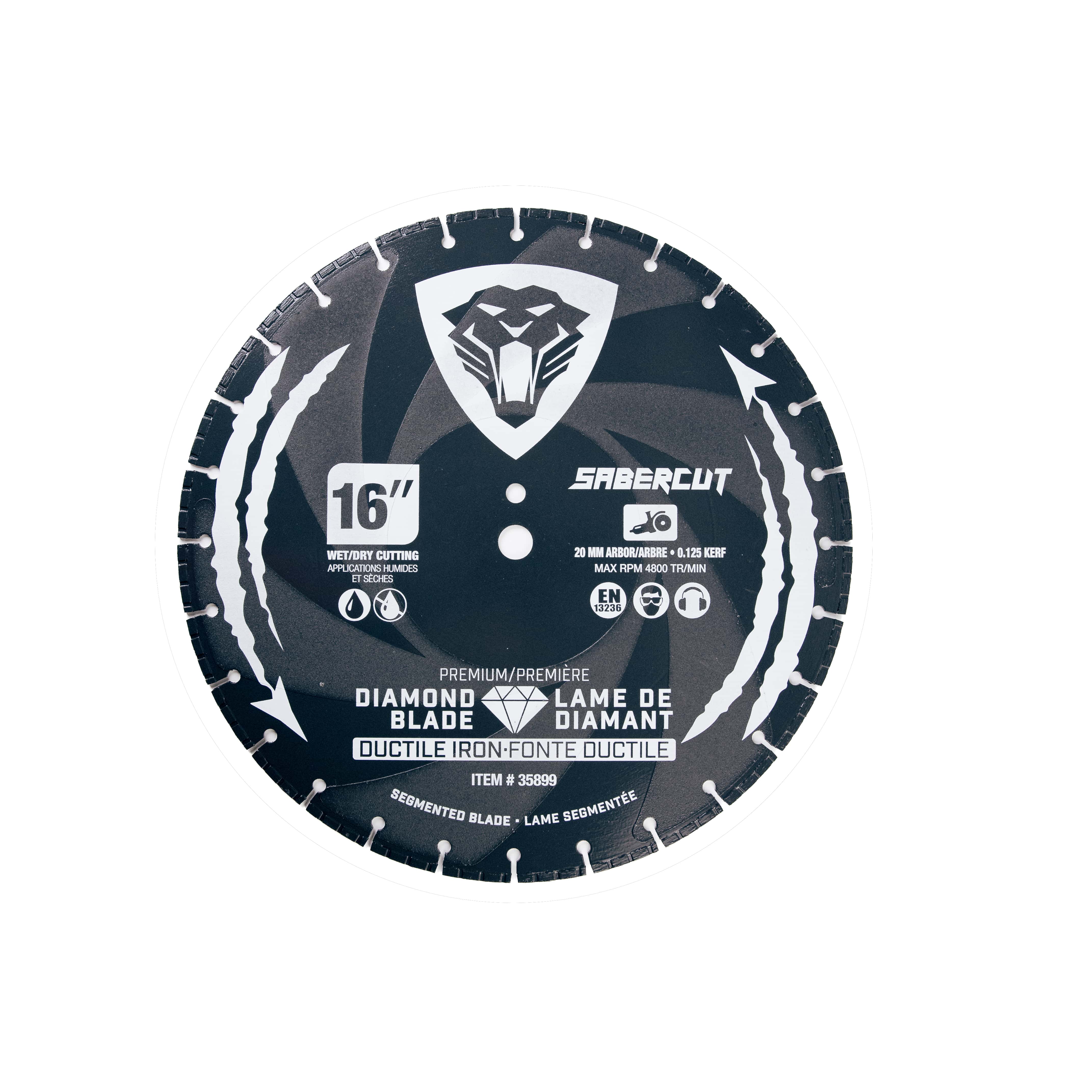 SABERCUT 16-In. Segmented Diamond Blade for Ductile Iron