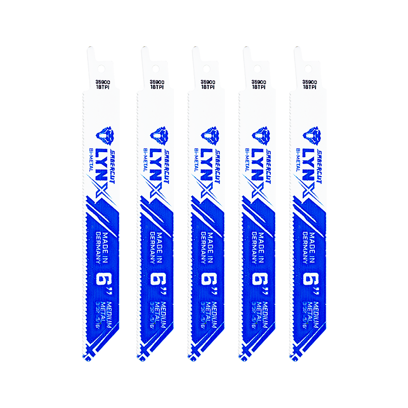 Sabercut Lynx 6 in. x 18TPI BiM Reciprocating Saw Blade For Medium Thickness Metal (5-Pack)