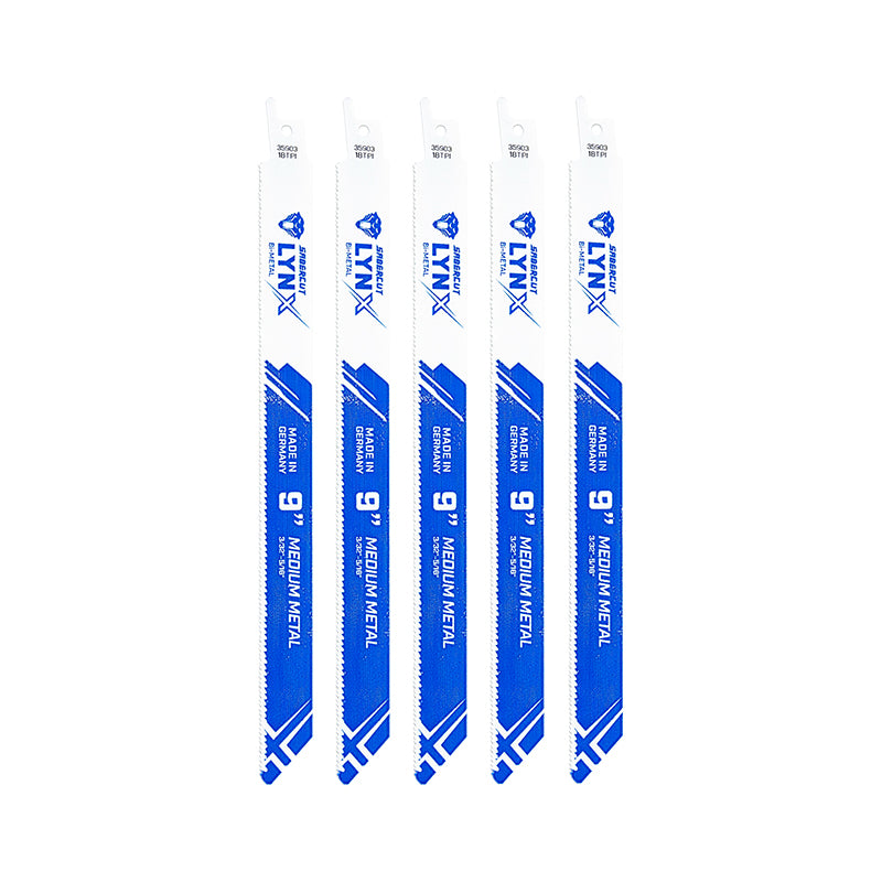 Sabercut Lynx 9 in. x 18TPI BiM Reciprocating Saw Blade For Medium Thickness Metal (5-Pack)