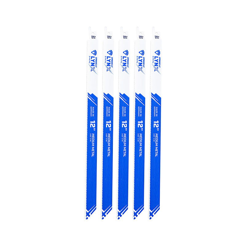 Sabercut Lynx 12 in. x 18TPI BiM Reciprocating Saw Blade For Medium Thickness Metal (5-Pack)