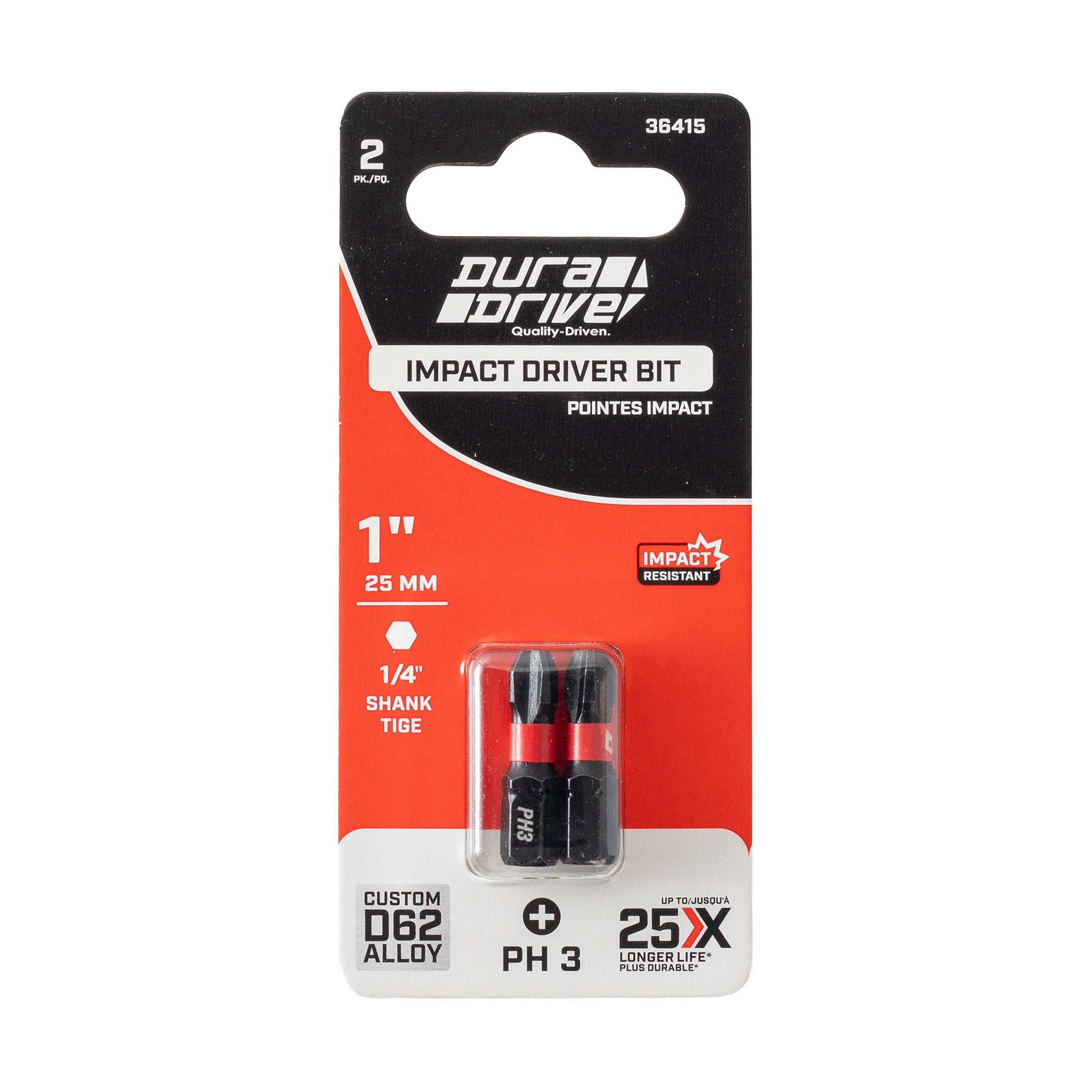 DuraDrive 2.0 PH3 x 1" Impact Driver Bit (2-Pack)
