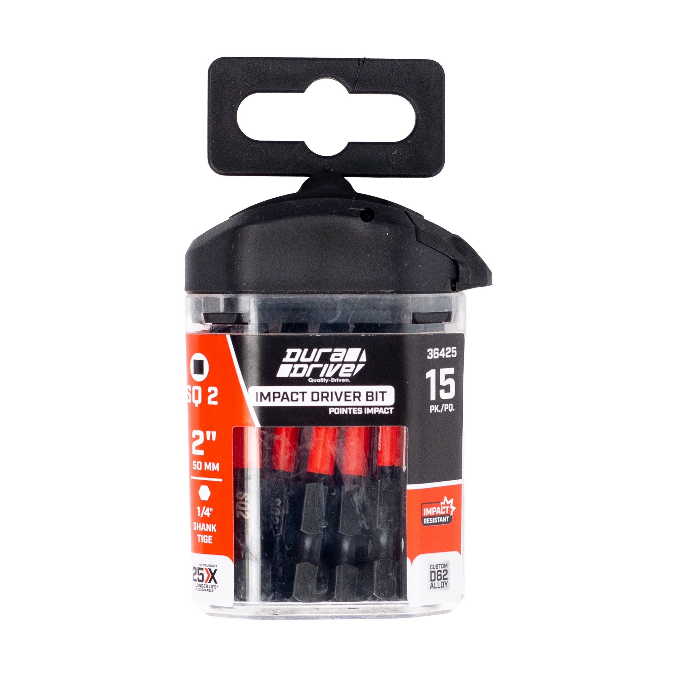 DuraDrive 2.0 SQ2 x 2" Impact Driver Bit (15-Pack)