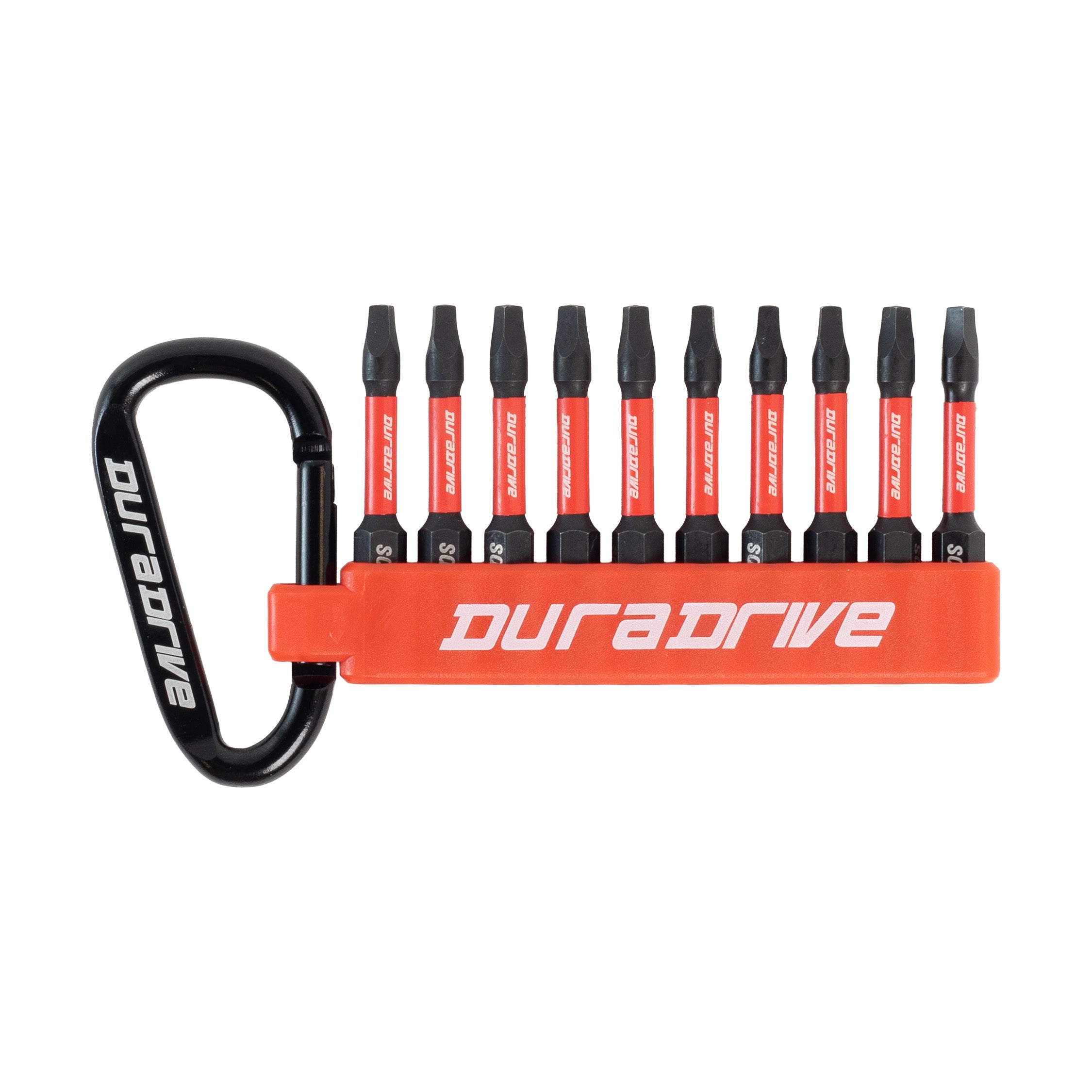 DuraDrive 2" SQ2 Carabiner Impact Driver Bit Set (10-Pieces)