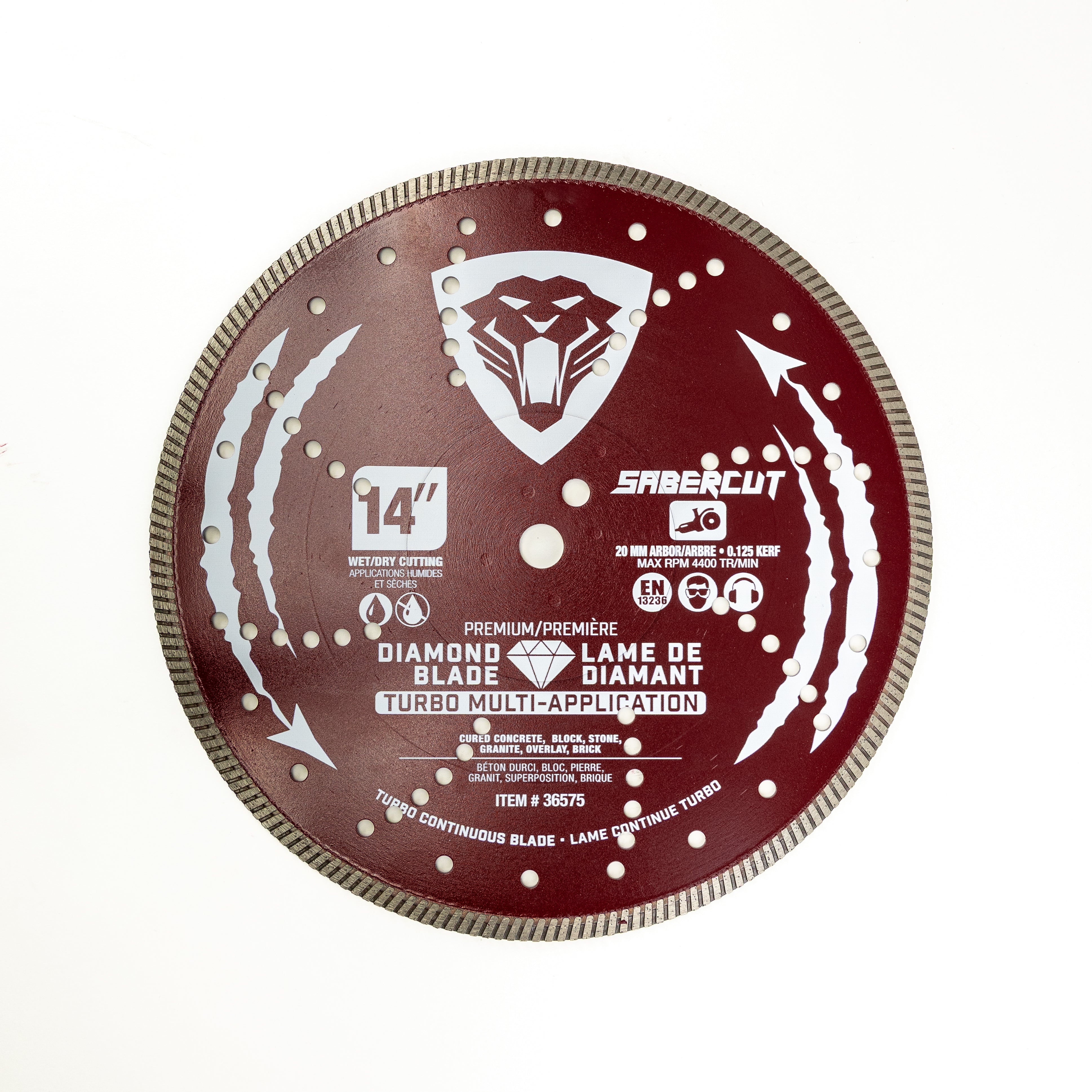 SABERCUT 14-In. x 20mm Turbo Continuous Diamond Blade for Multi-Application