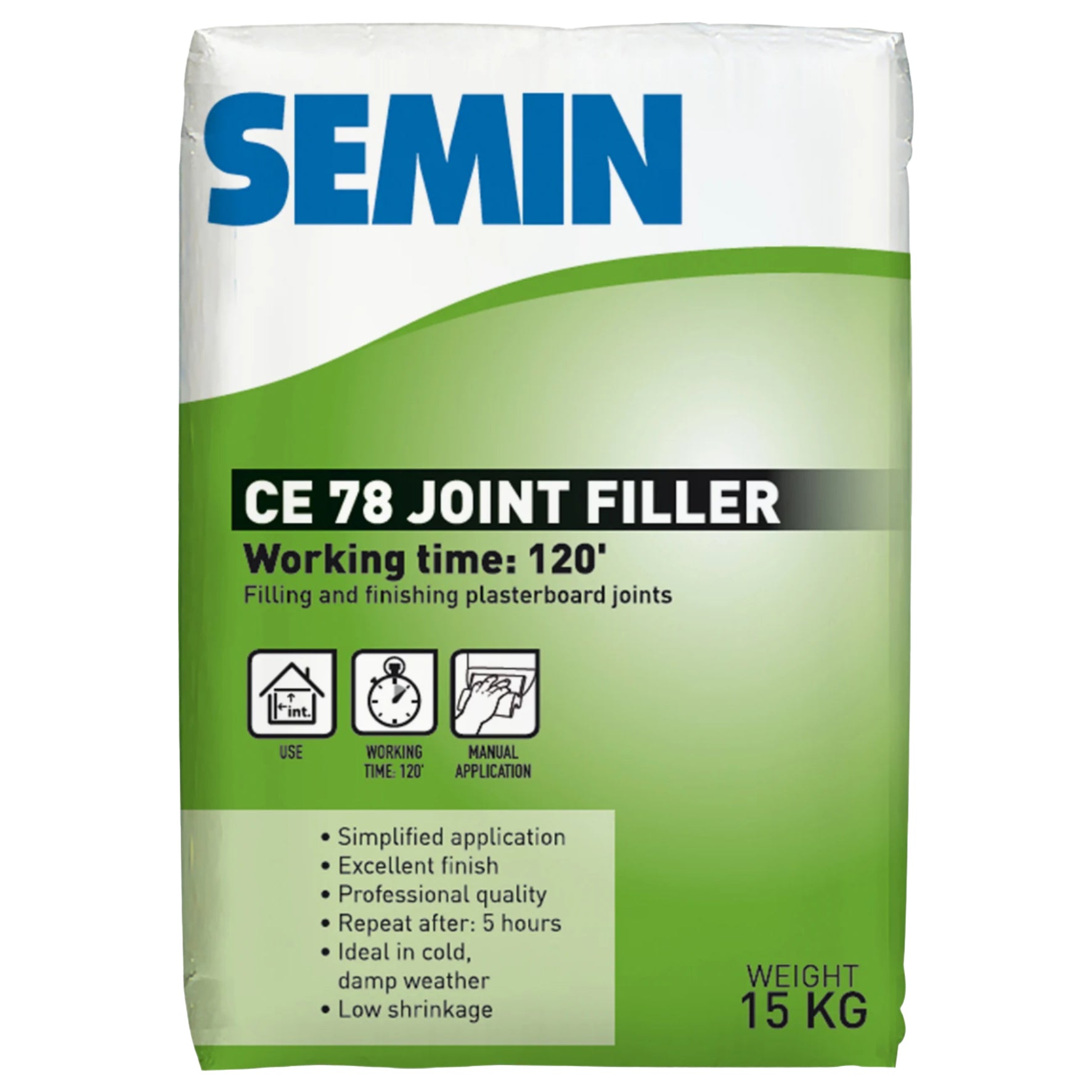 Semin 120 Setting Type Drywall Joint Compound, 15 kg Bag