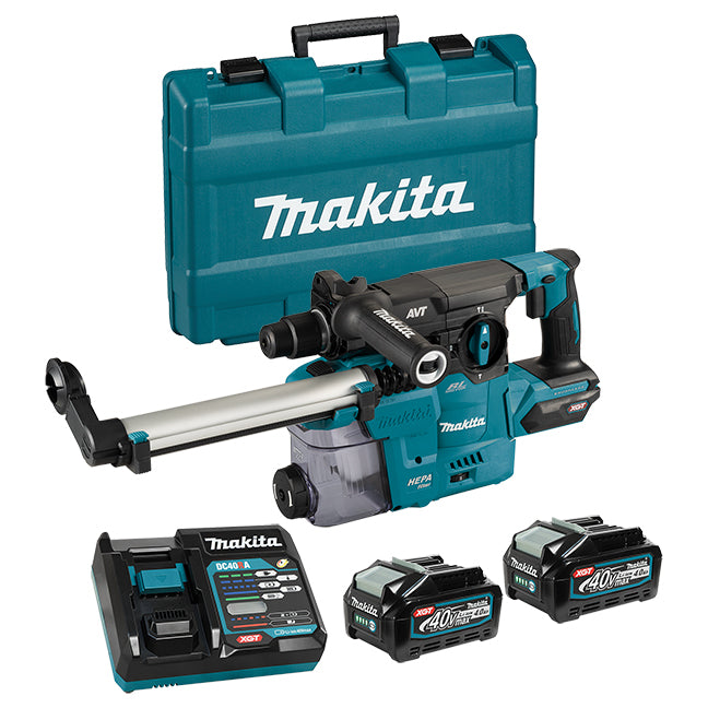 MAKITA HR008GM202 40Vmax XGT Brushless 1-3/16 in. Rotary Hammer SDS-PLUS Kit with AWS (4.0Ahx2)