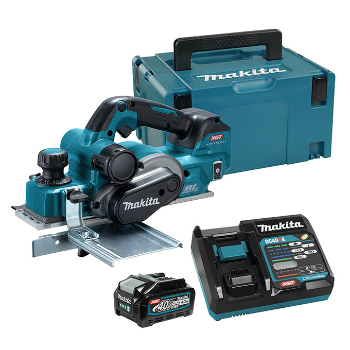 MAKITA KP001GM101 40Vmax XGT Brushless 3-1/4 in. Planer Kit with AWS (4.0Ah x1)