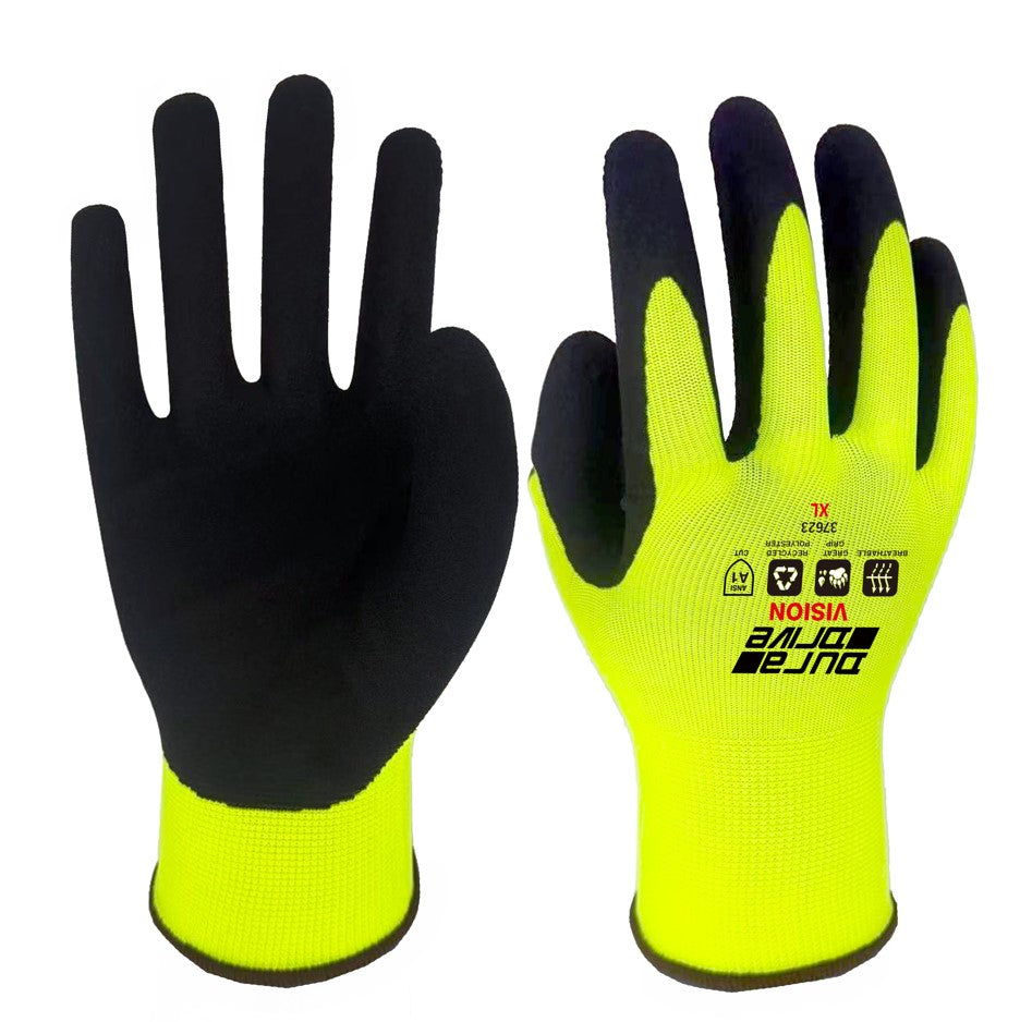 DuraDrive Vision Gloves with Foam Latex Coating - 12Prs/Pack