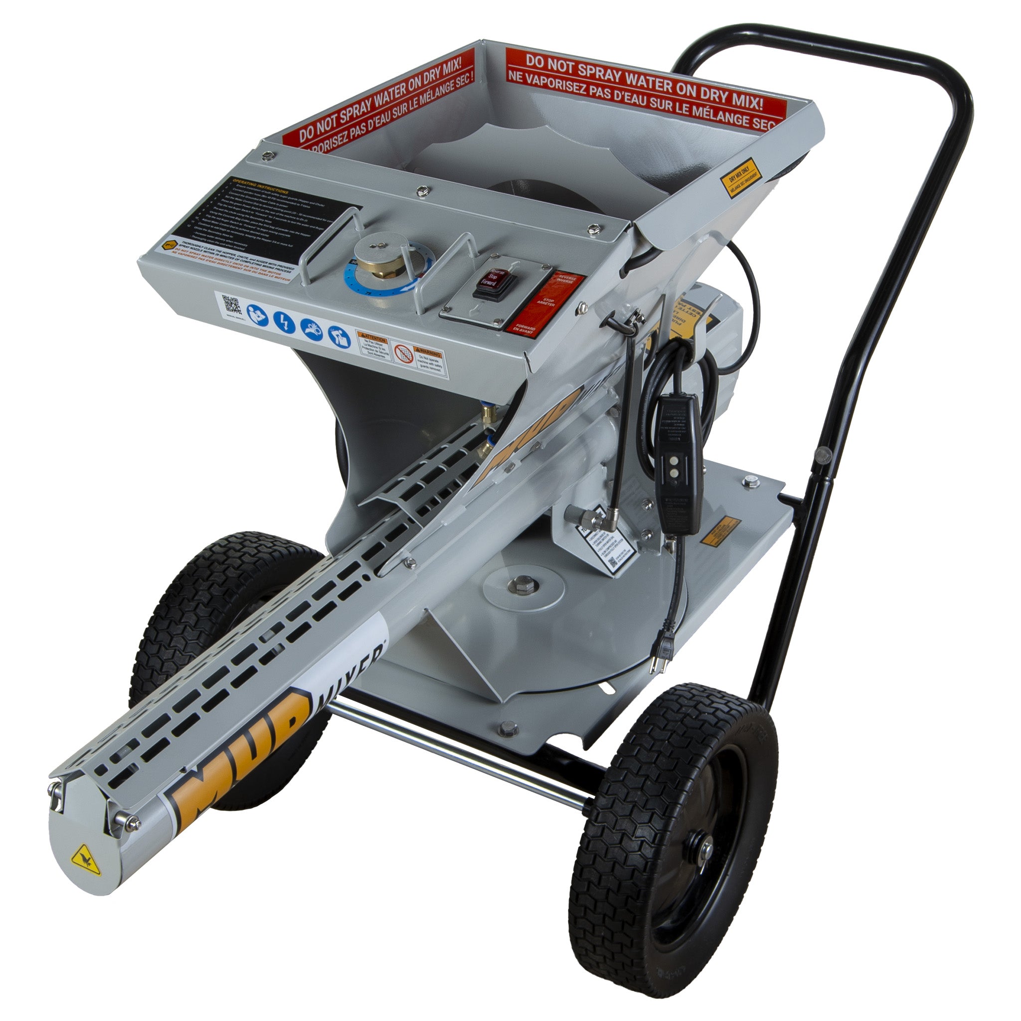 mudmixer portable concrete mixer that mixes non stop cement, concrete and mortar