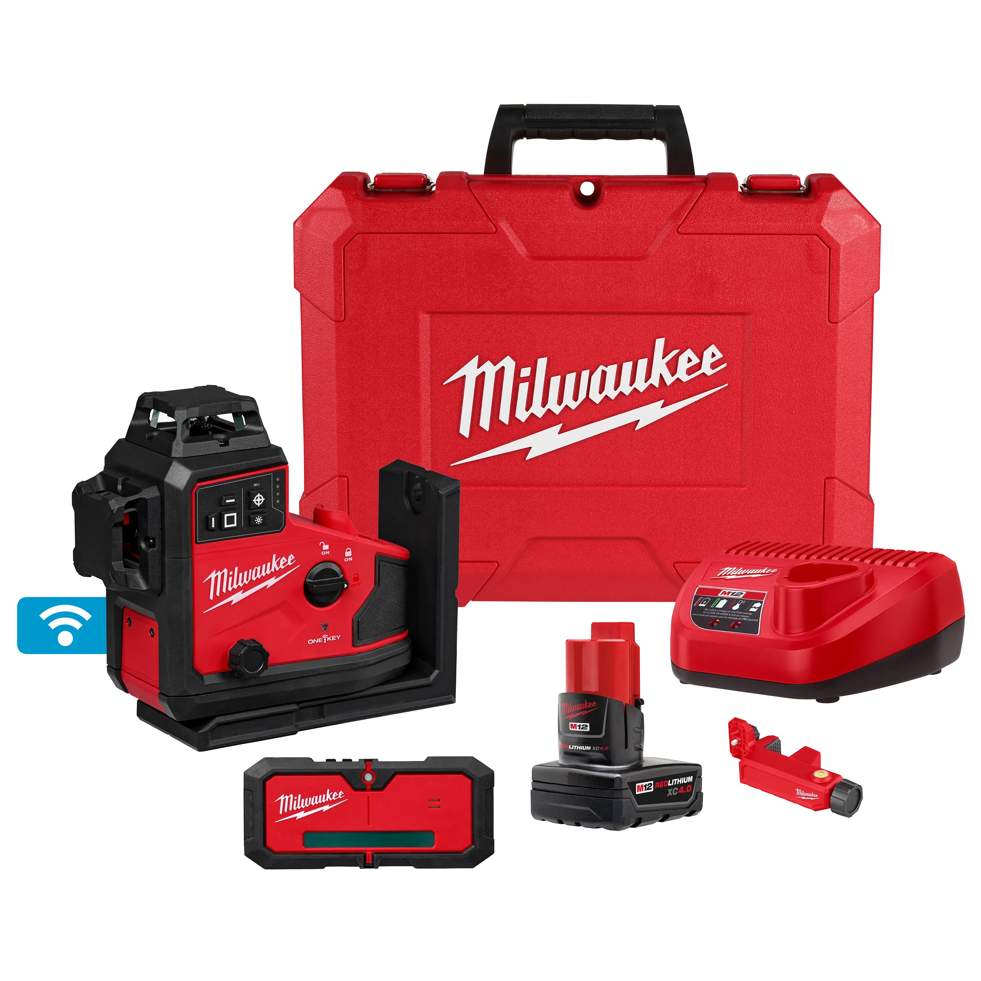 Milwaukee 3642-21 M12 360X3 Green Line Laser Kit, Auto-Align