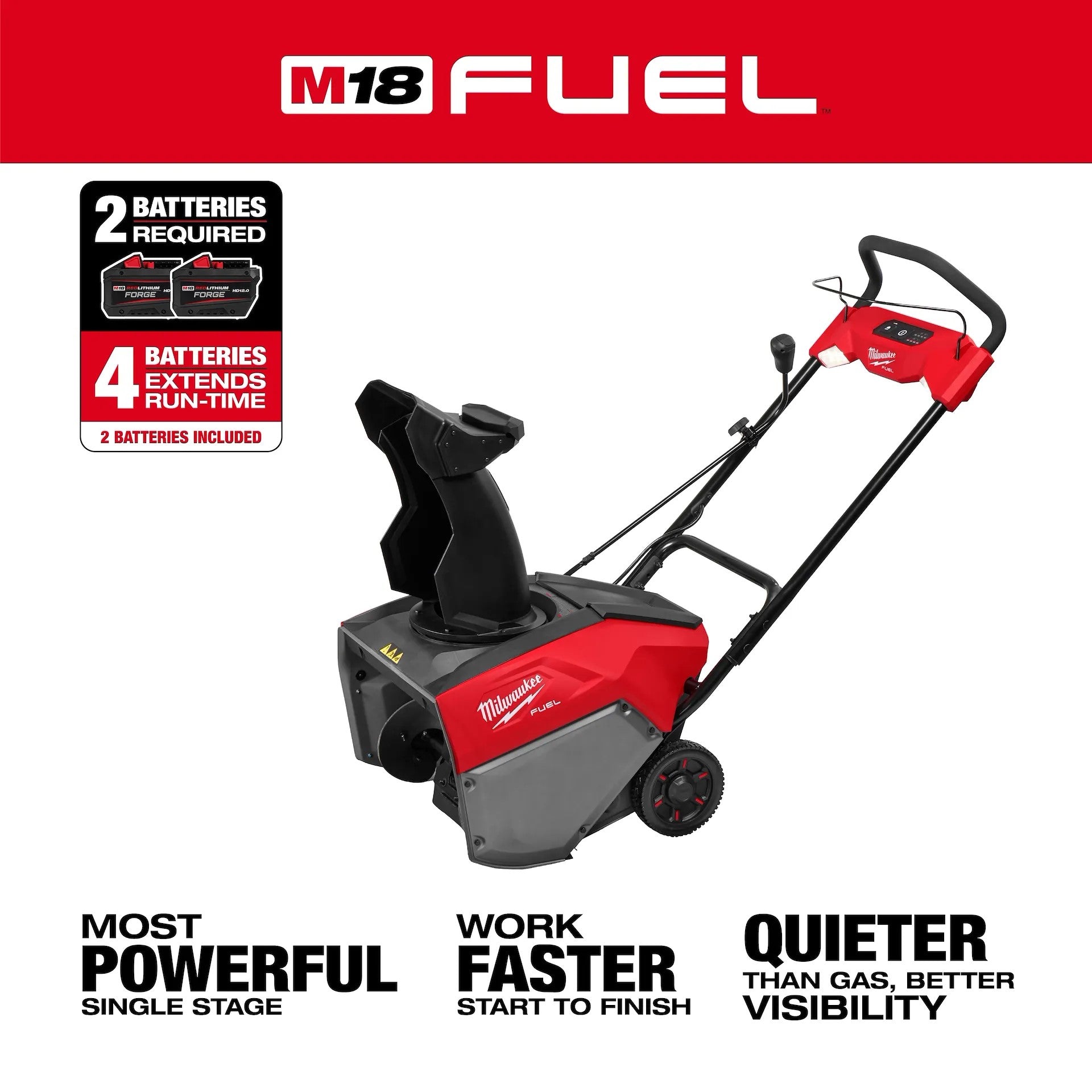 Milwaukee 3036-22HD M18 Fuel 21 Inches Single Stage Snow blower Kit 12.0Ah