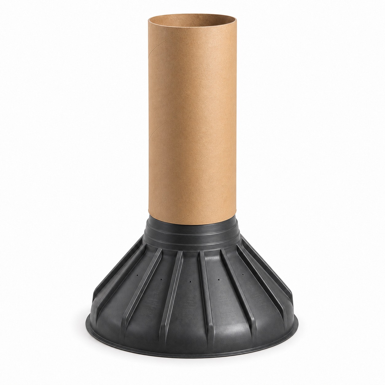 Bigfoot Systems BF24 footing form shown with a four-foot construction tube fitted over the top adaptor ridge