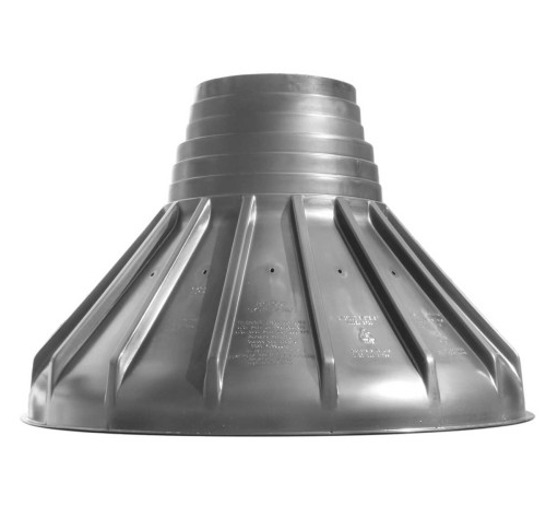 Bigfoot Systems BF28 concrete footing form base for 10–12 inch sonotubes, 28 inch diameter plastic footing form on white background