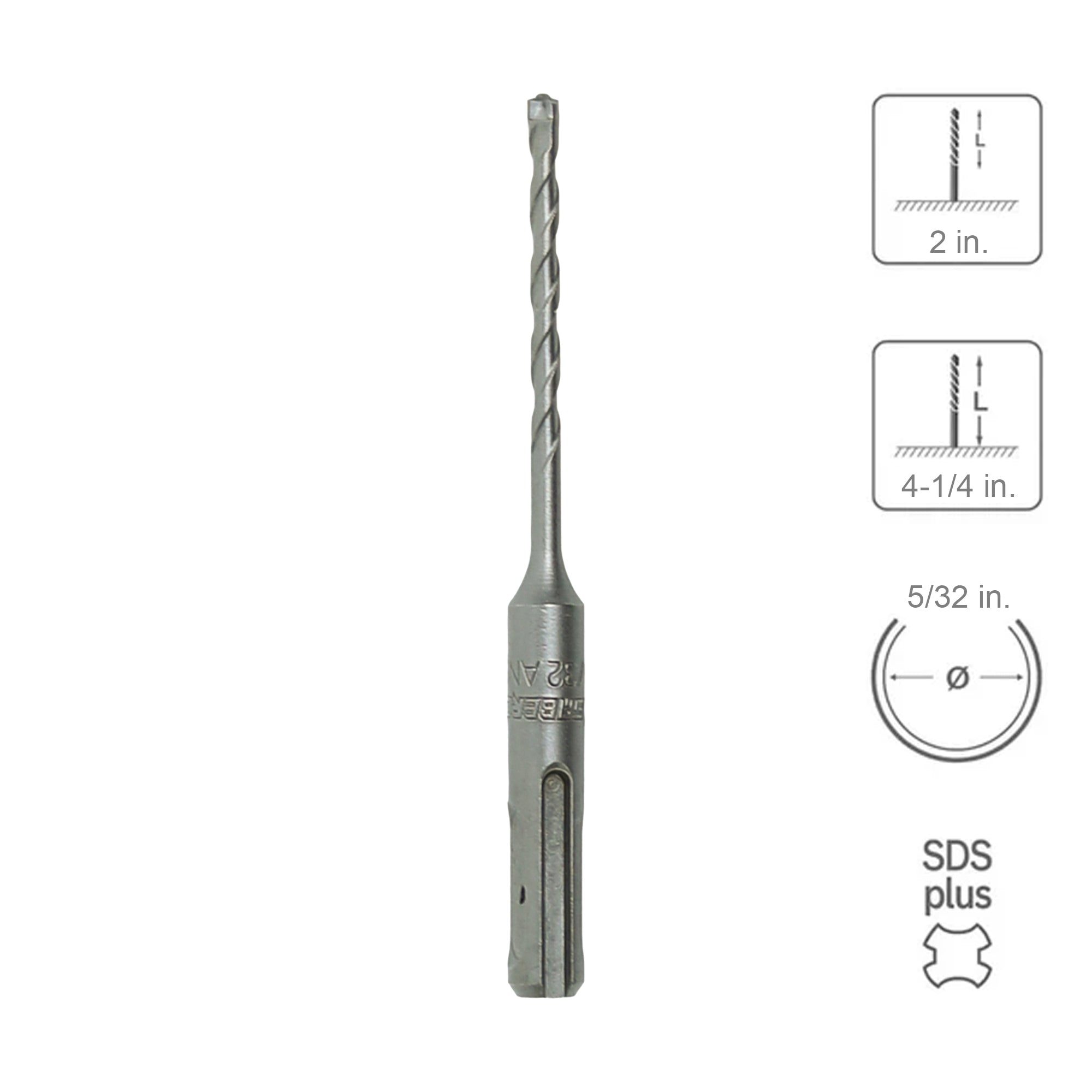 Sabercut 5/32 in. x 2 x 4-1/4 in. 4-Cutter SDS Plus Drill Bit