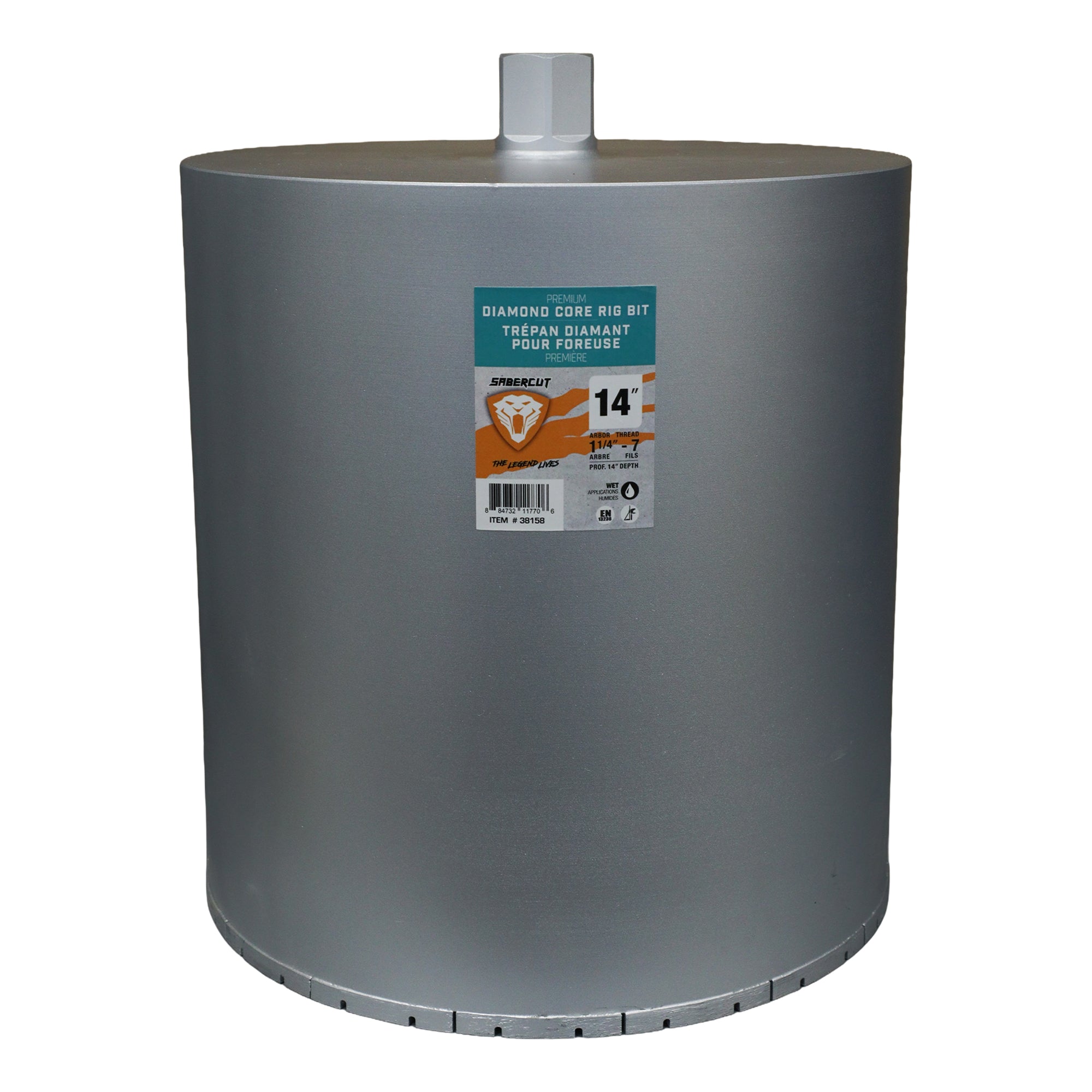 Sabercut 14 in. x 14 in. Crown Diamond Core Bit, Continuous Wet