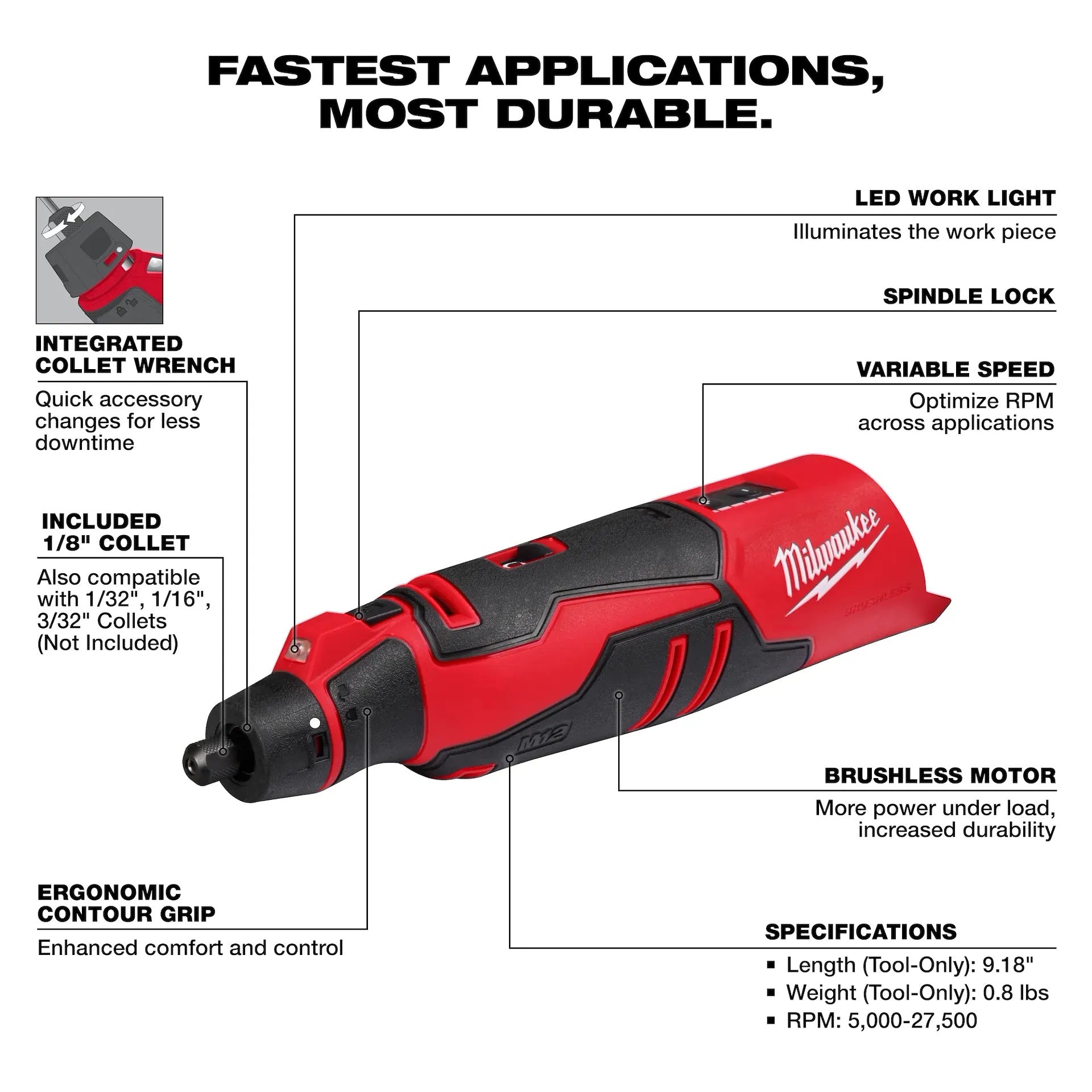Milwaukee 2525-20 M12™ Brushless Rotary Tool