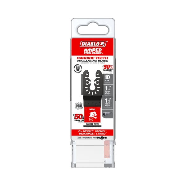 Diablo DOU125CF10 1-1/4 in. Universal Fit Carbide Teeth Oscillating Blades for Metal (10-Pack)