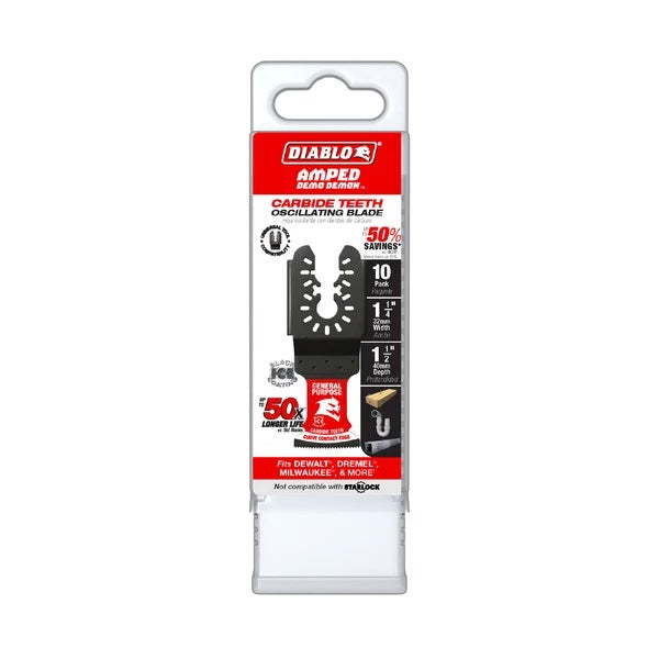 Diablo DOU125CGP10 1-1/4 Inches Universal Fit Carbide Oscillating Blades for General Purpose Cuts (10-Pk)
