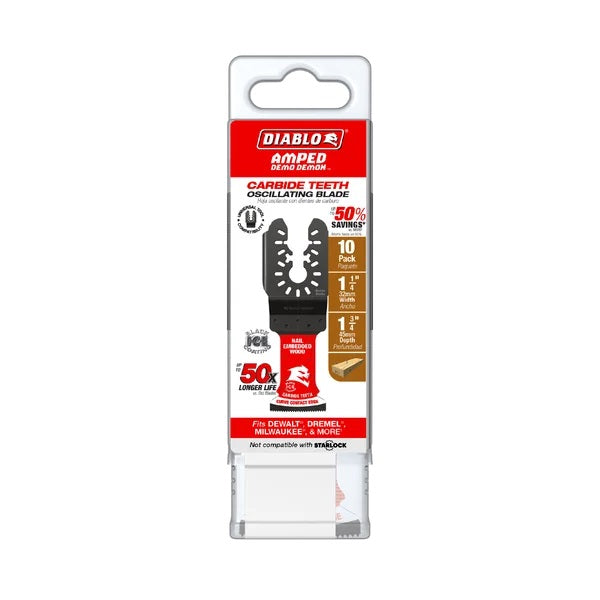 Diablo DOU125CW10 1-1/4 Inches Universal Carbide Teeth Oscillating Blades for Nail-Embedded Wood (10-Pack)