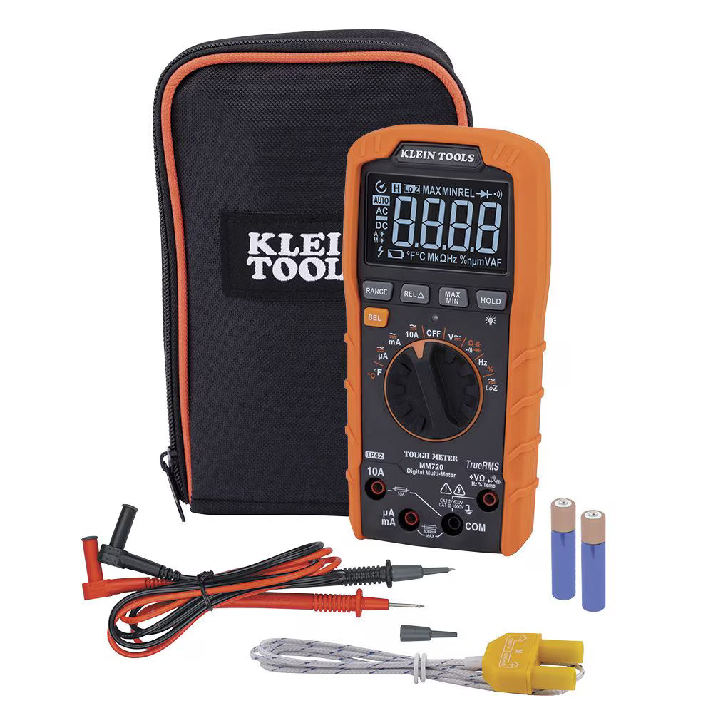 Klein MM720 Digital Multimeter TRMS Auto-Ranging 1000V Temp Low Impedance