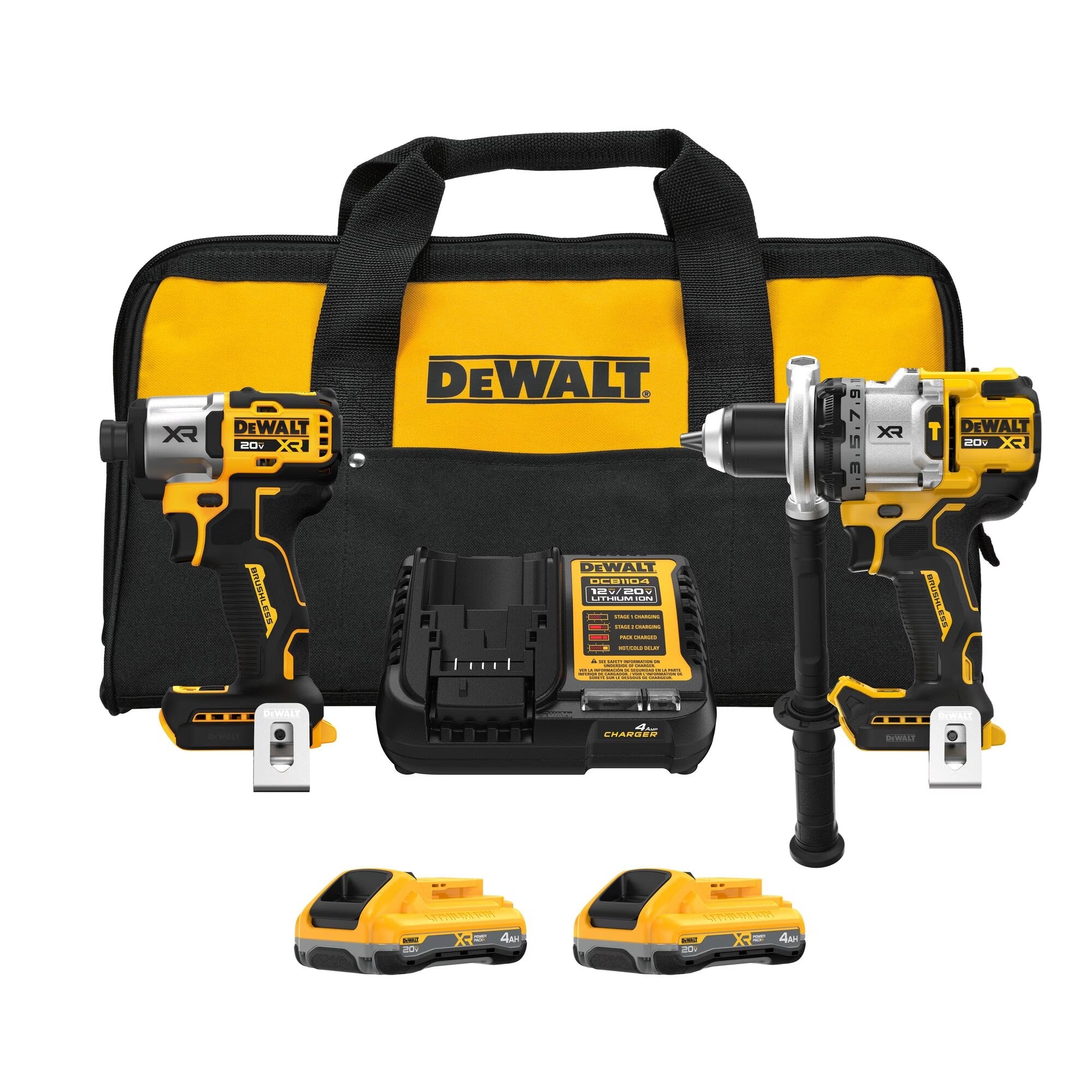 DEWALT DCK2101QQ2 20V MAX*XR Hammer Drill & Impact Kit (2 x 4.0 Ah)