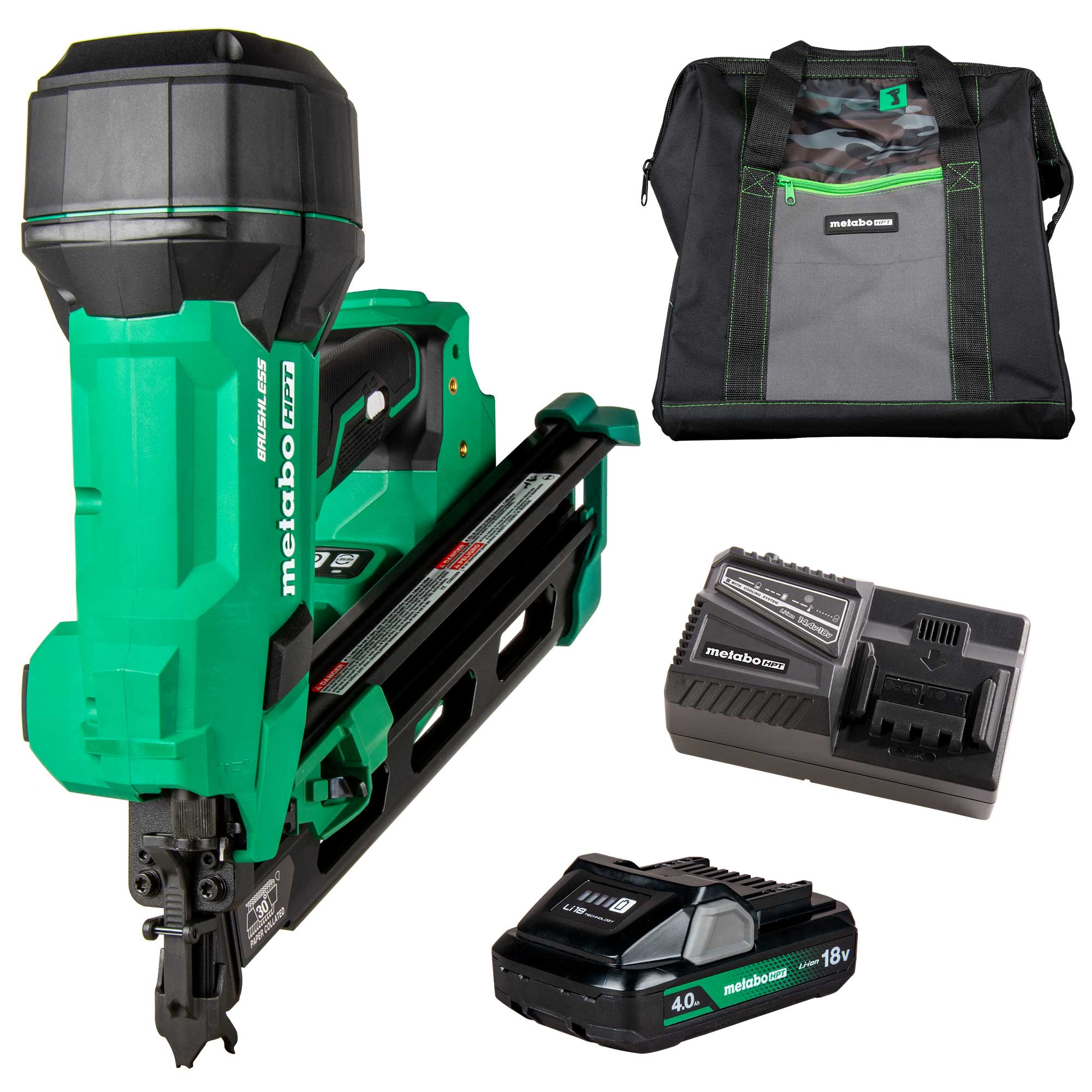 Metabo HPT NR1890DCAM 18V MultiVolt Cordless 30 Degree 3-1/2 in. Paper Tape Framing Nailer (1x4.0Ah)
