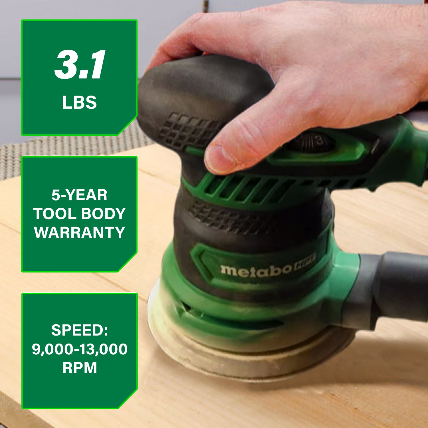 Metabo HPT SV13YSTM 5 Inch Variable Speed Random Orbit Finishing Sander