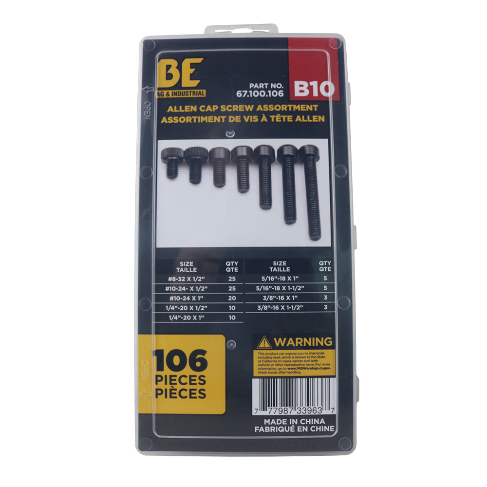 Braber 67.100.106 Allen Cap Screw Asst 106Pcs