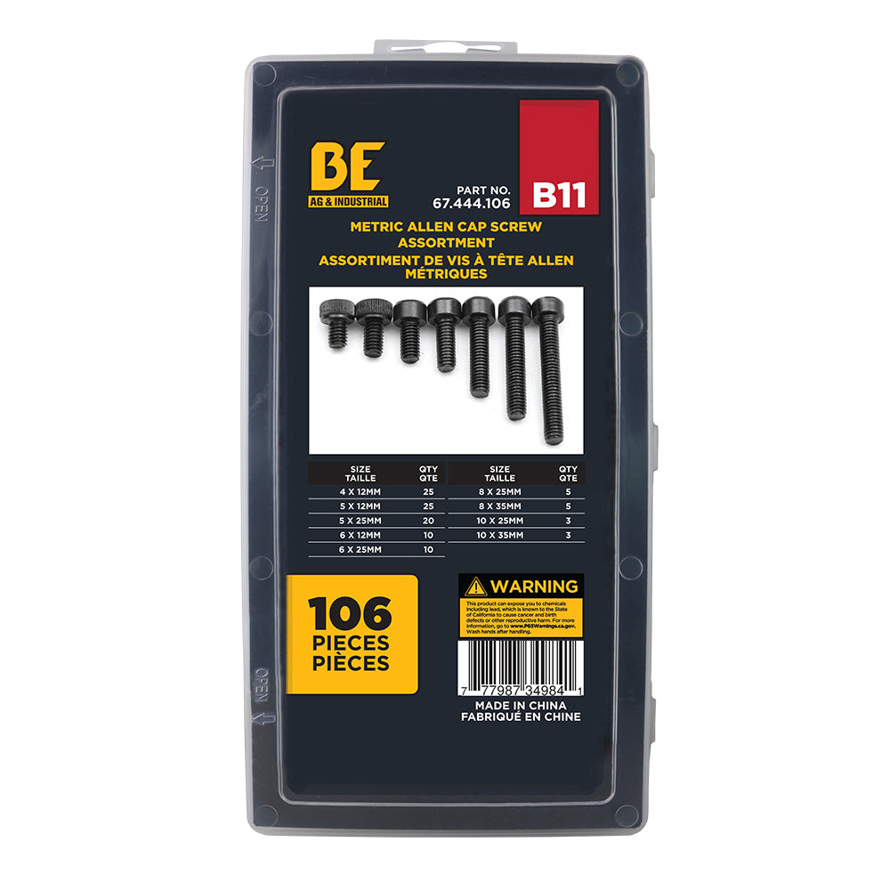 Braber 67.444.106 Allen Cap Screw Asst 106 Pcs Metric