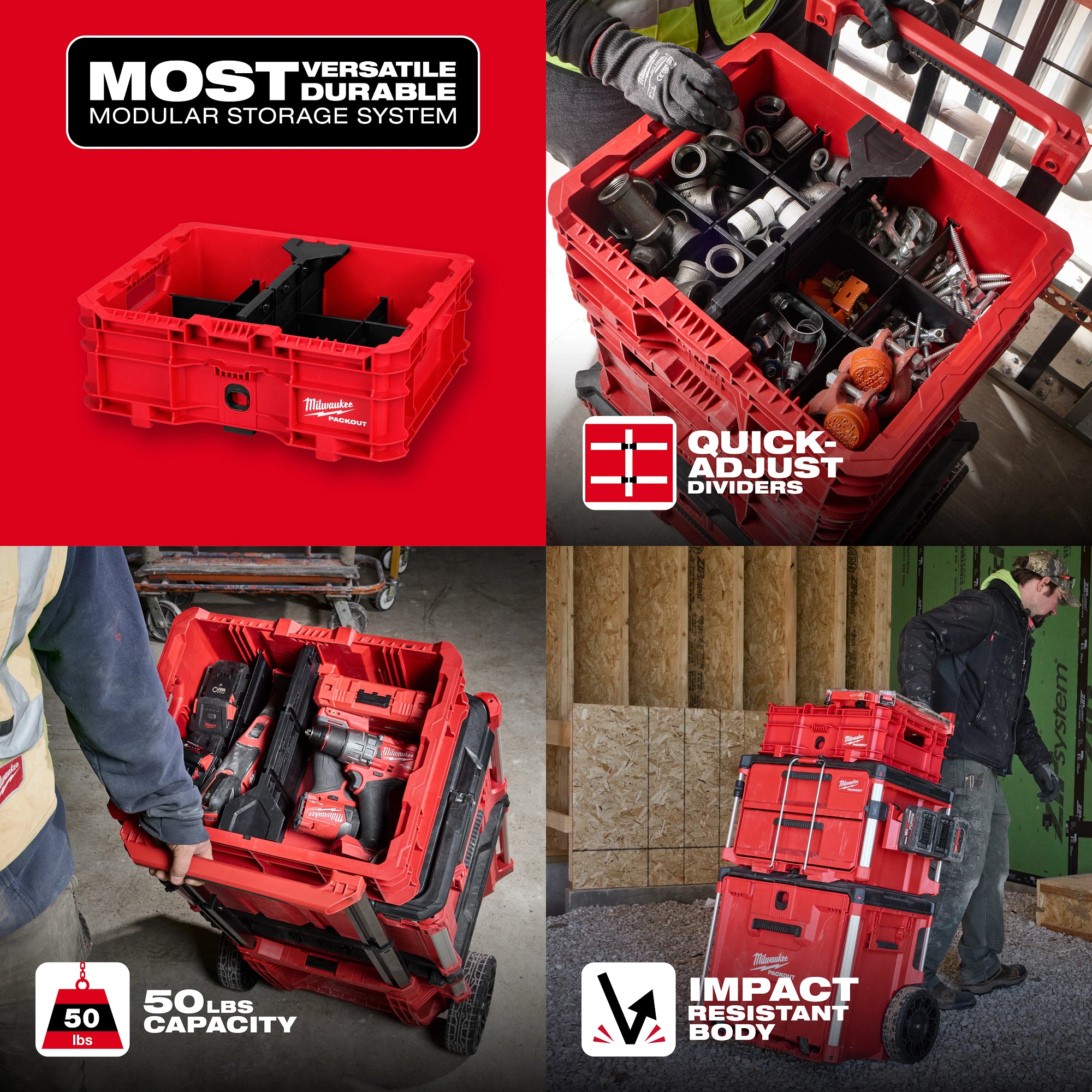Milwaukee 48-22-8438 Packout Tool Box Low-Profile Crate