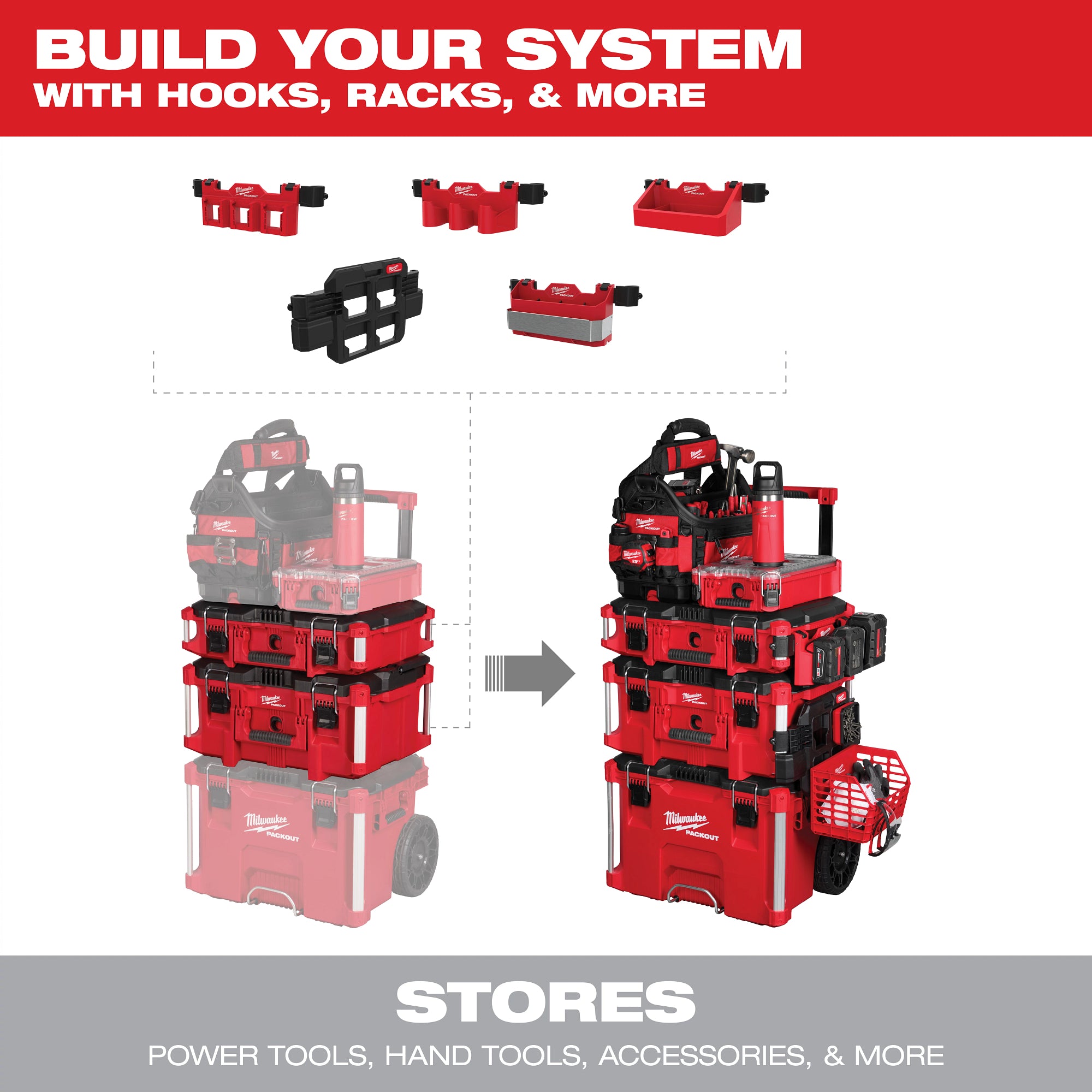 Milwaukee 48-22-8607 Packout Tool Box Long Tool Holder Attachment