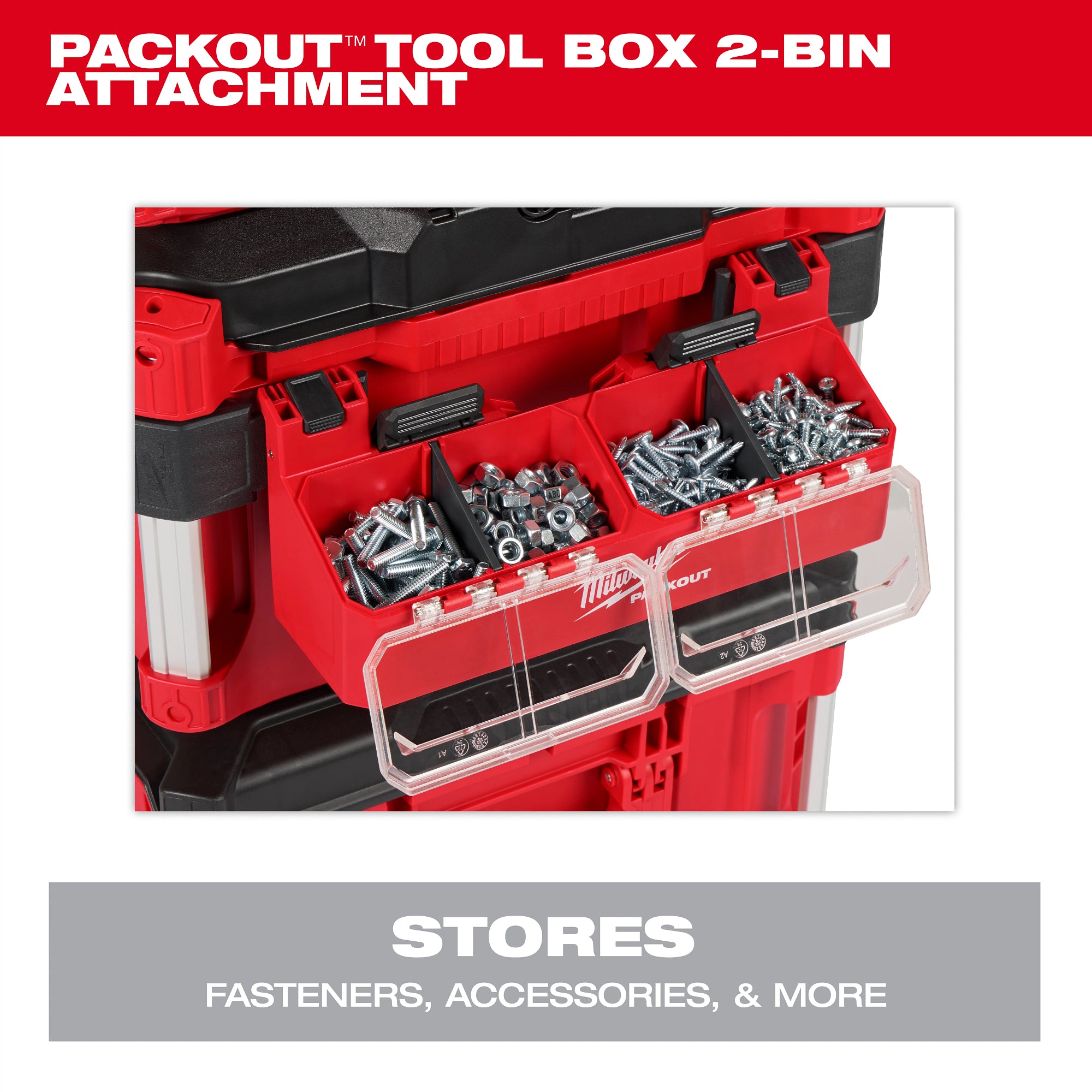 Milwaukee 48-22-8610 Packout Tool Box 2-Bin Attachment