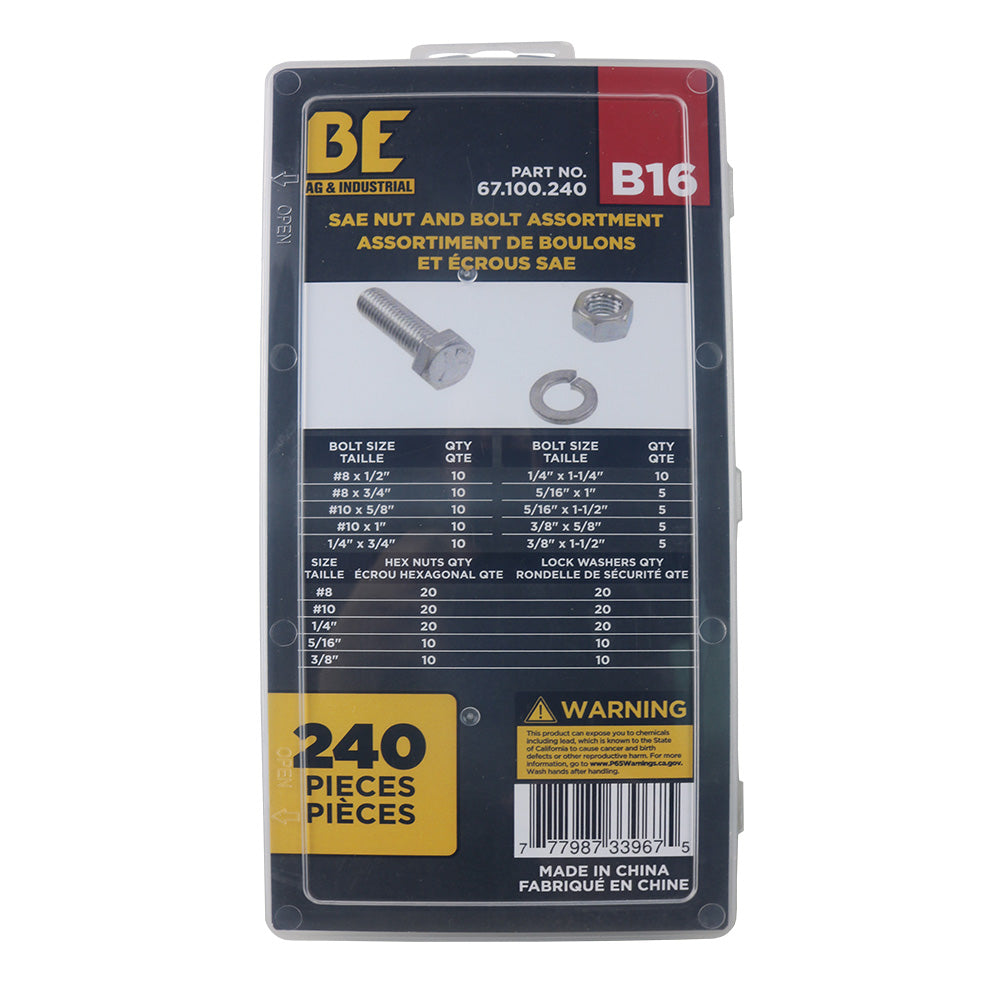 Braber 67.100.240 Sae Nut And Bolt Assortment