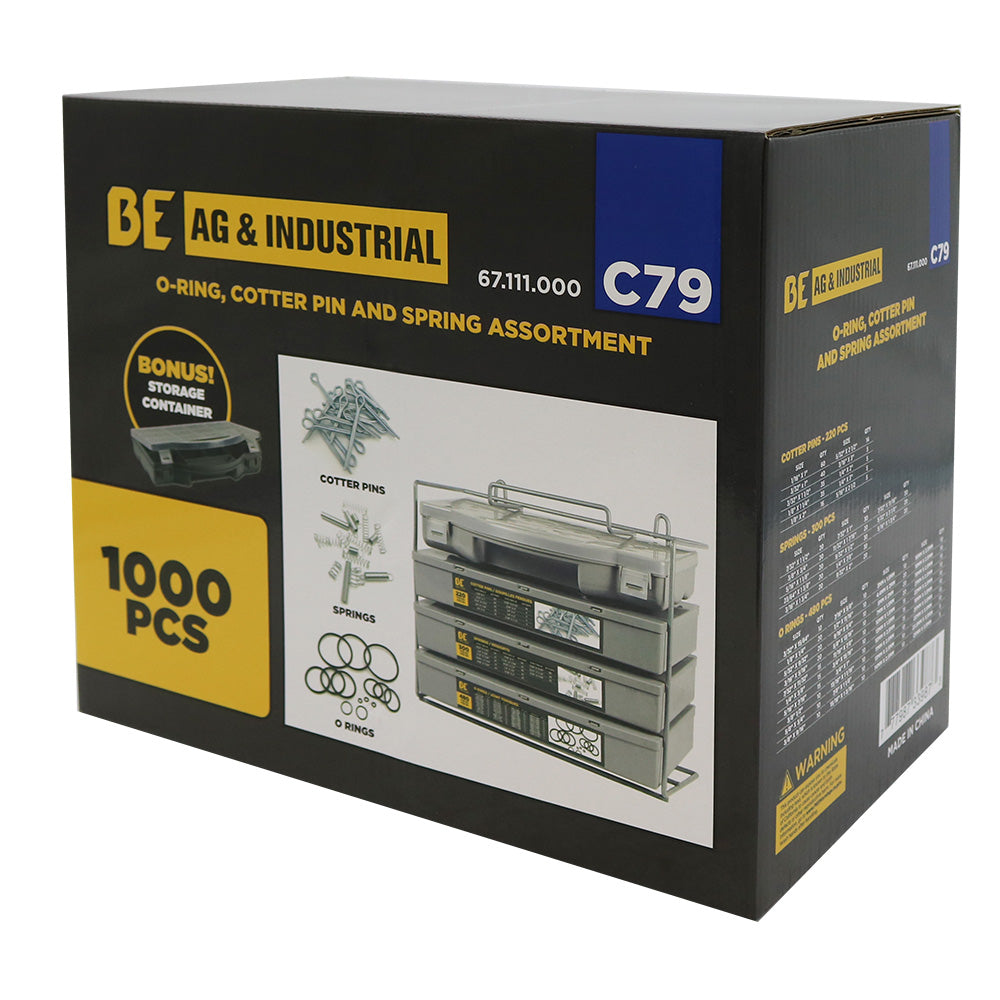 Braber 67.111.000 O-Ring, Cotter And Roll Pin Asst 1000Pc
