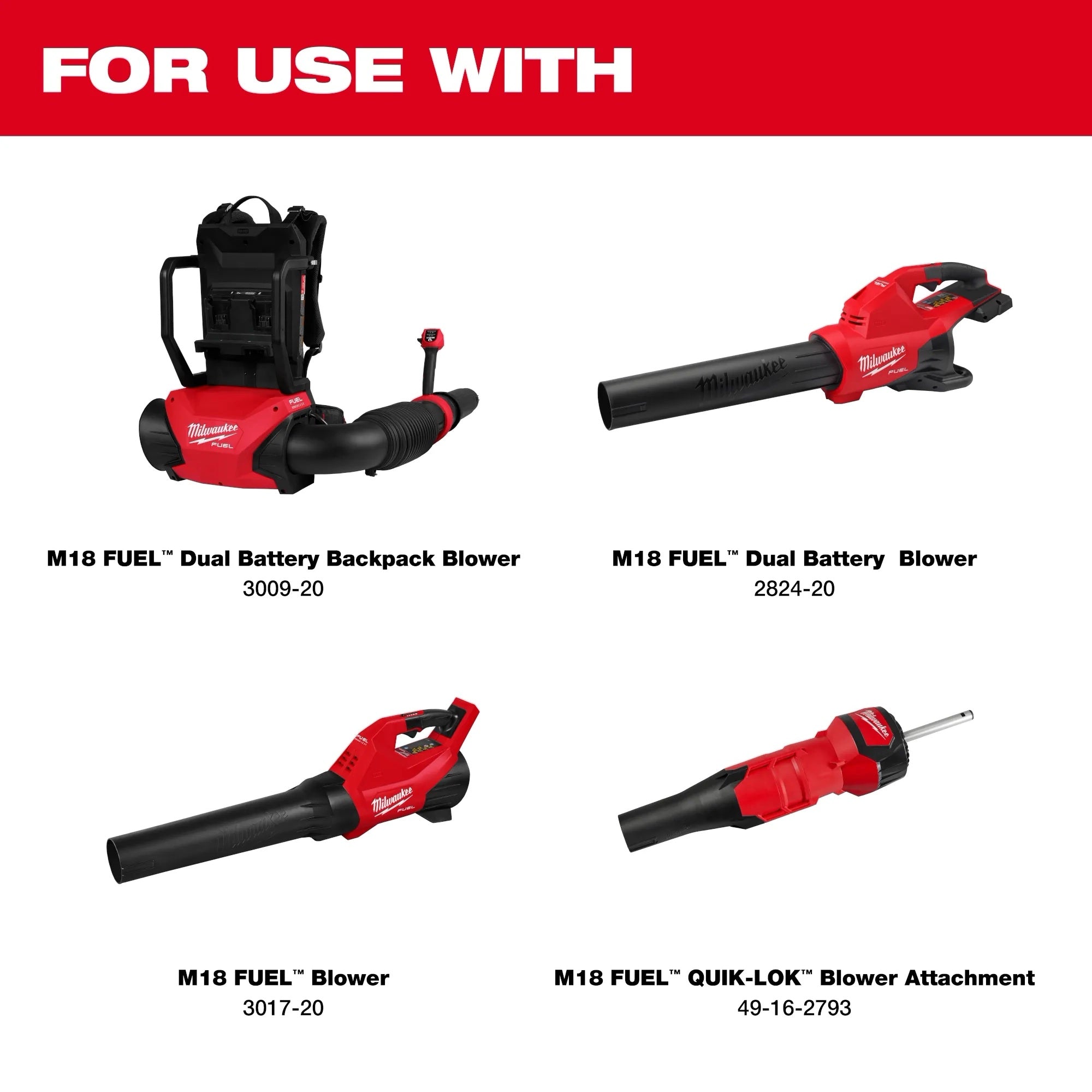 Milwaukee 49-16-2797 Tapered/Flat Blower Attachemnt Set