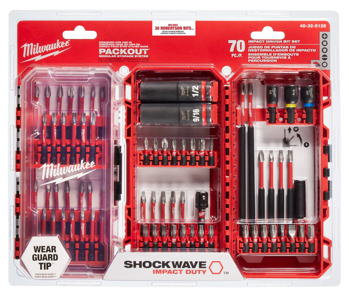 Milwaukee 48-32-5128 Driver Bit Set (70-Pieces)