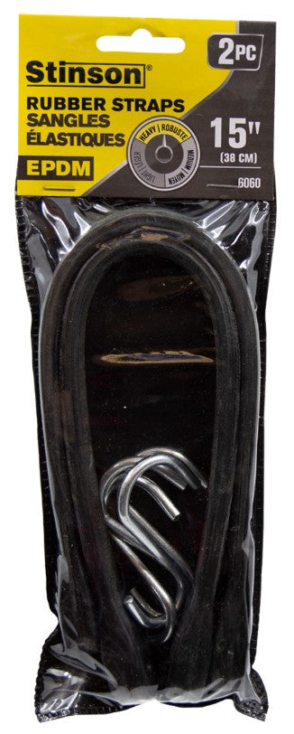 Stinson EPDM 15 in. Rubber Tie-Down Strap (2-Pack)