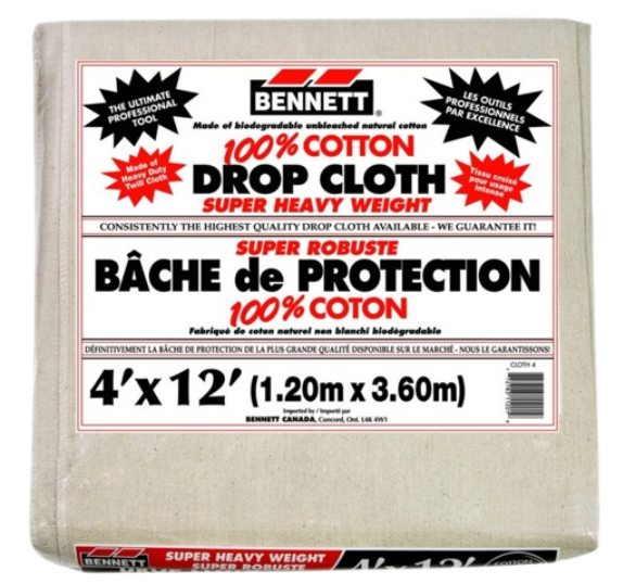 Bennett PLSCLOTH4 4ft x 12ft Canvas Drop Cloth