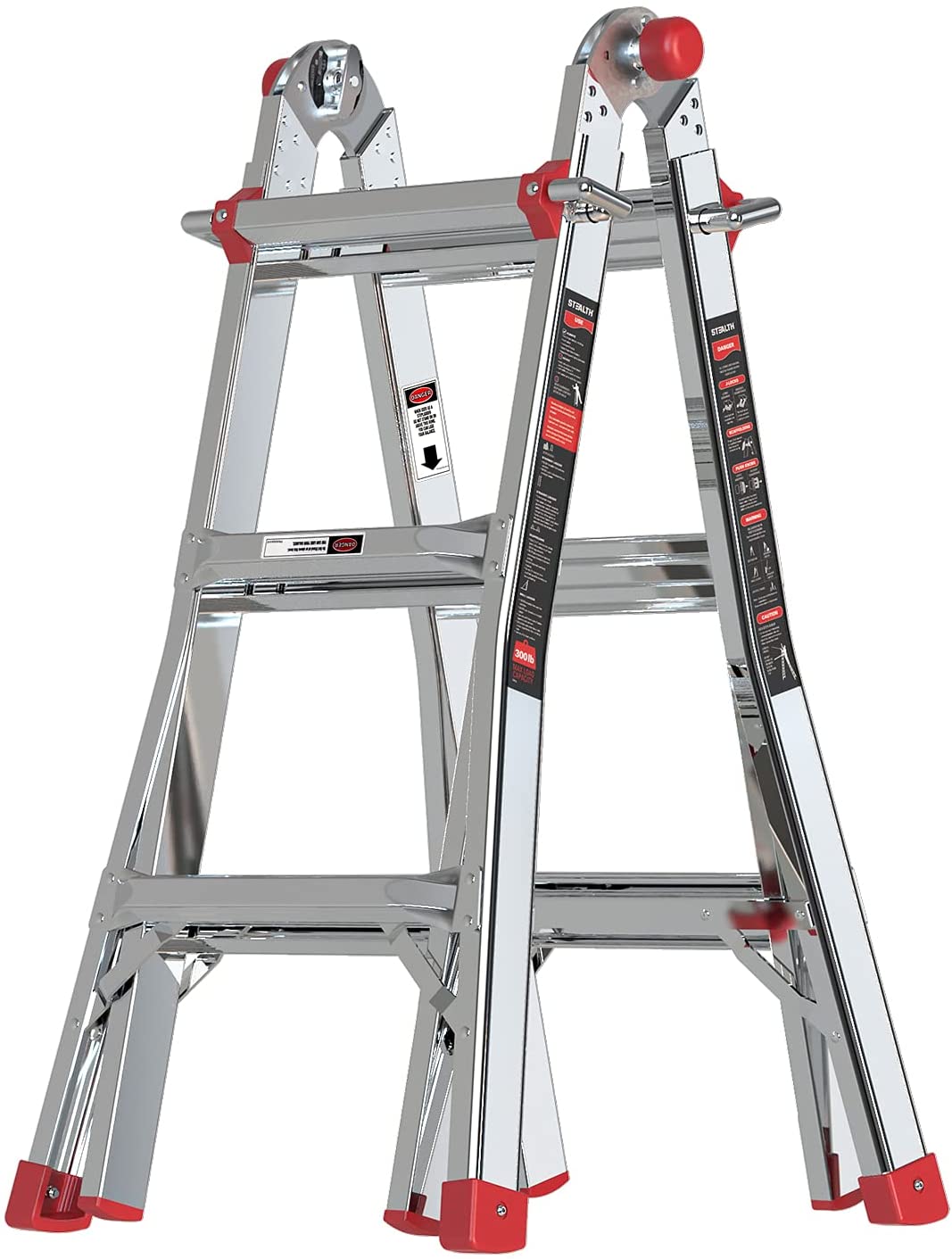 DuraDrive 13' Aluminum Multi Position Ladder, 300 Lbs. Grade 1A