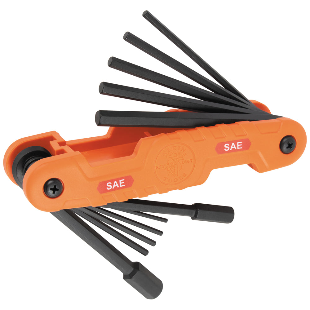 Klein 70550 Pro Folding Hex Key Set 11-Key SAE Sizes