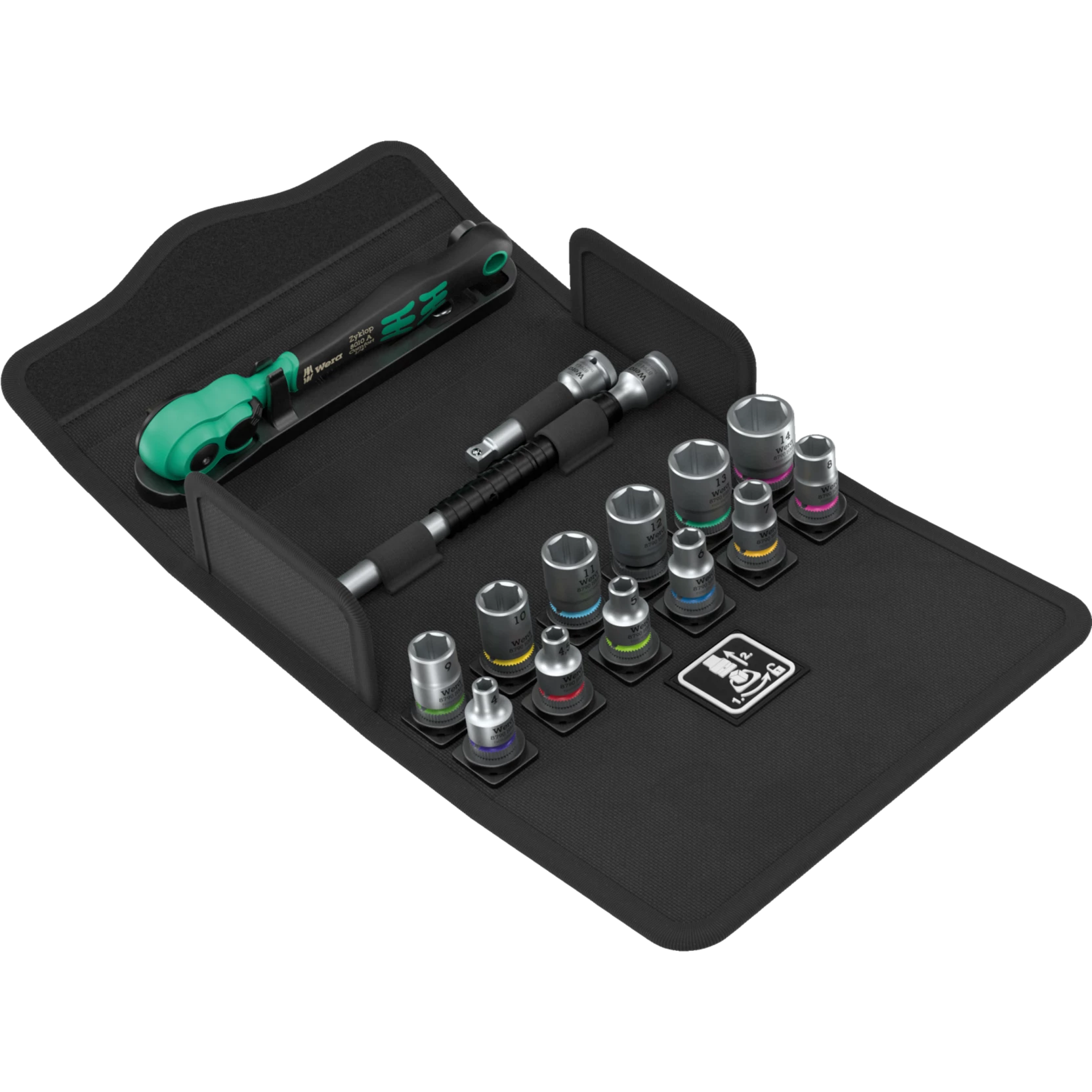 Wera 05005542001 SA15 Zyklop Comfort Ratchet Set w/Reversing Lever 1/4 in. Drive Metric