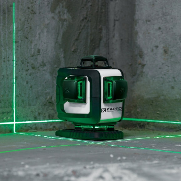 Kapro 884G Prolaser 4 X 360° Green Laser Level Kit W/Ground Beam Laser