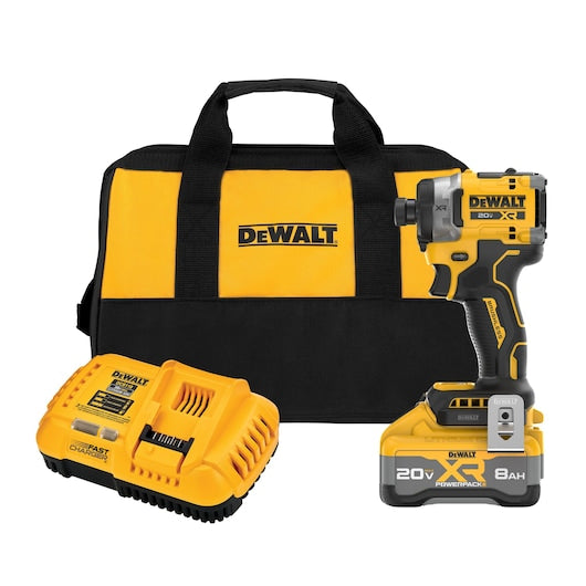 DEWALT DCF860WW1 20V MAX XR Brushless 3-speed High Torque 1/4 in. Impact Driver Kit with XR POWERPAC
