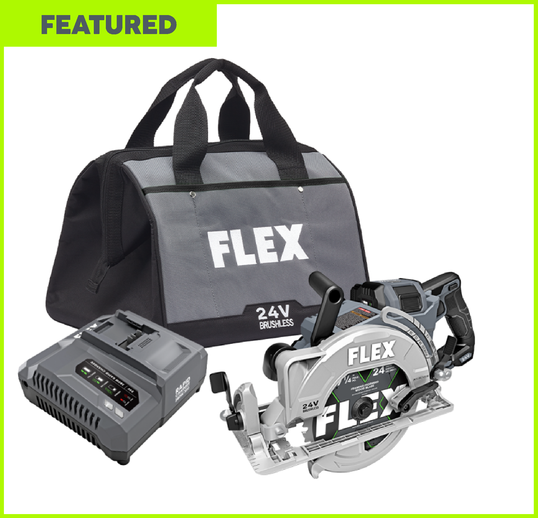 Flex FX2141R-1J 7-1/4 in 24 V Lithium-Ion Brushless Rear Handle Cordless Circular Saw Kit