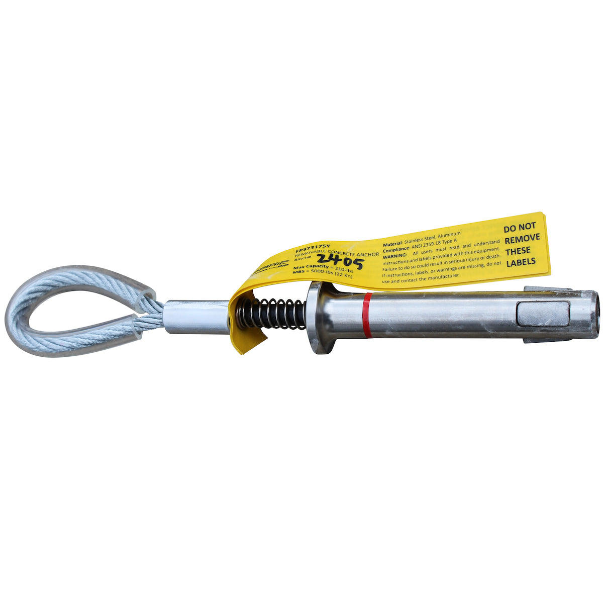 Dynamic FP373175Y Temporary Removable Concrete Anchor 3/4 in. Diameter