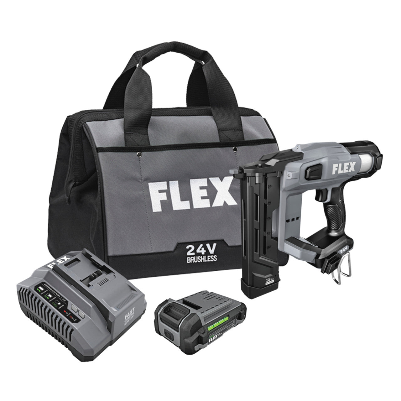FLEX FX4511-1A 24V 18GA 1/4in Narrow Crown Stapler 2.5Ah Kit