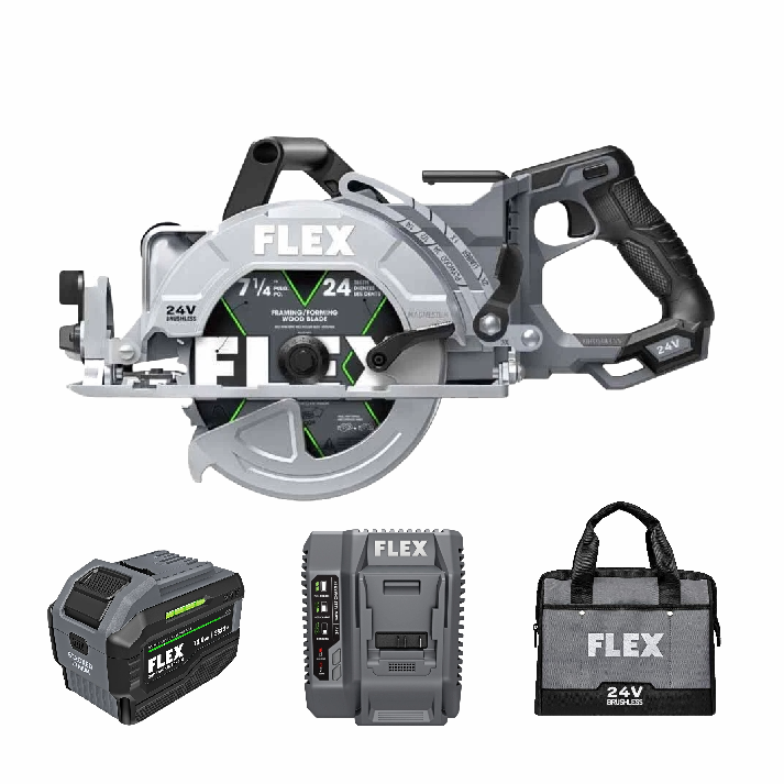 Flex FX2141R-1J 7-1/4 in 24 V Lithium-Ion Brushless Rear Handle Cordless Circular Saw Kit