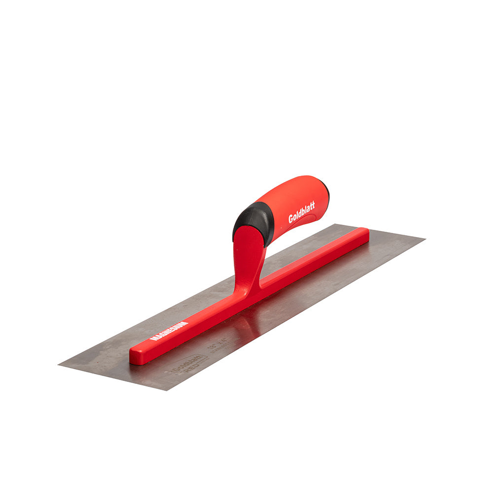 Goldblatt Red Stainless Steel Finishing Trowel W/Soft Grip 18in. x 4in.