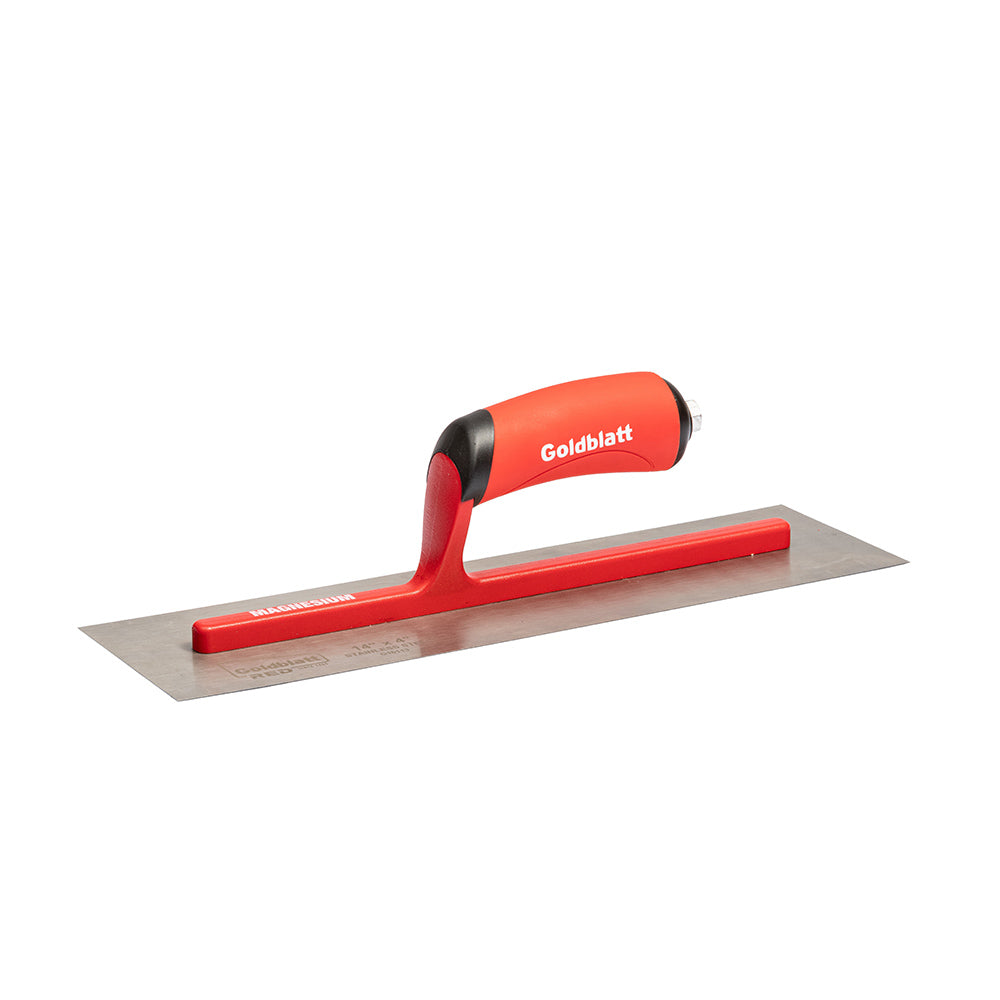 Goldblatt Red Stainless Steel Finishing Trowel W/Soft Grip 14in. x 4in.