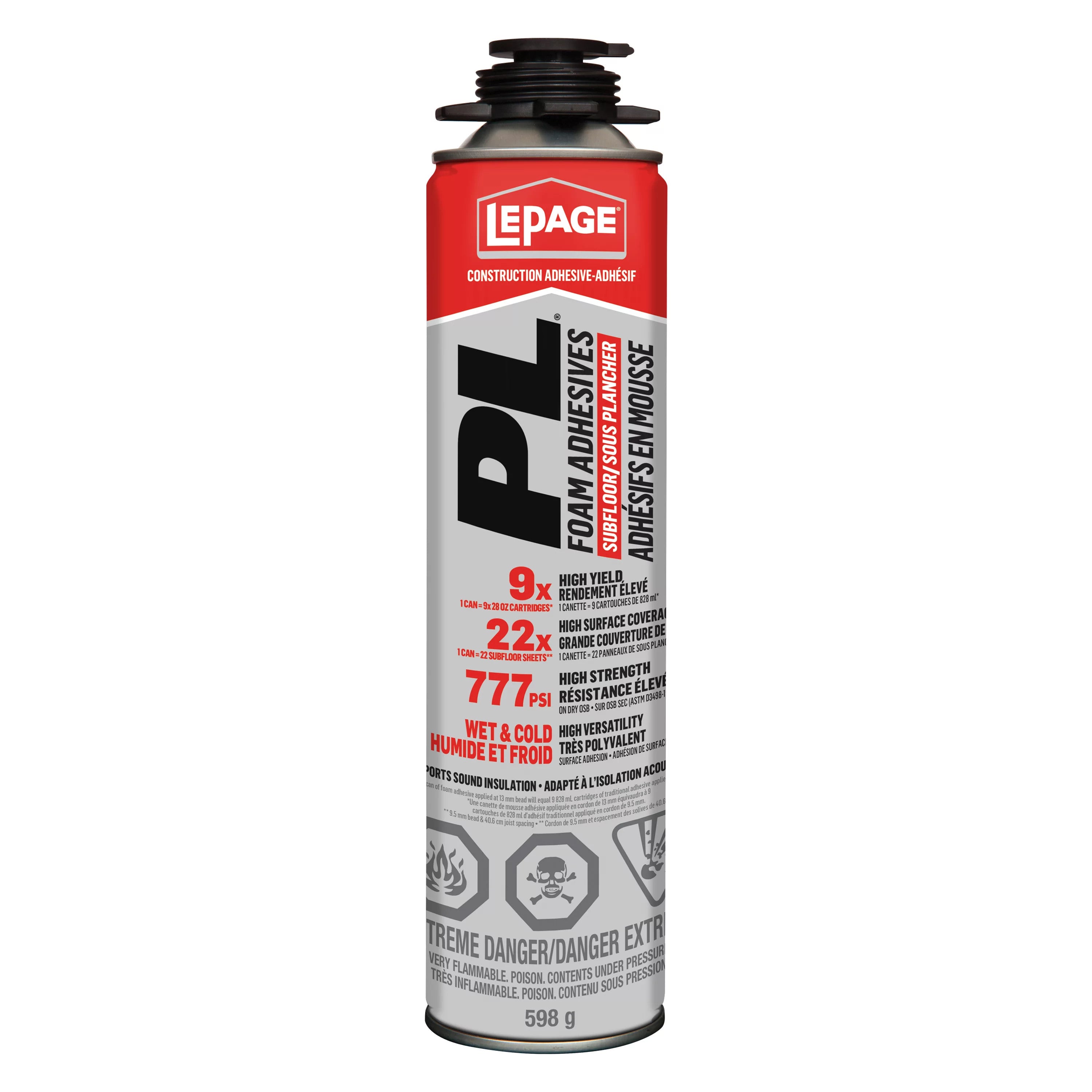 LePage 2972987 PL Subfloor Foam Construction Adhesive 598g/ 21.1oz.
